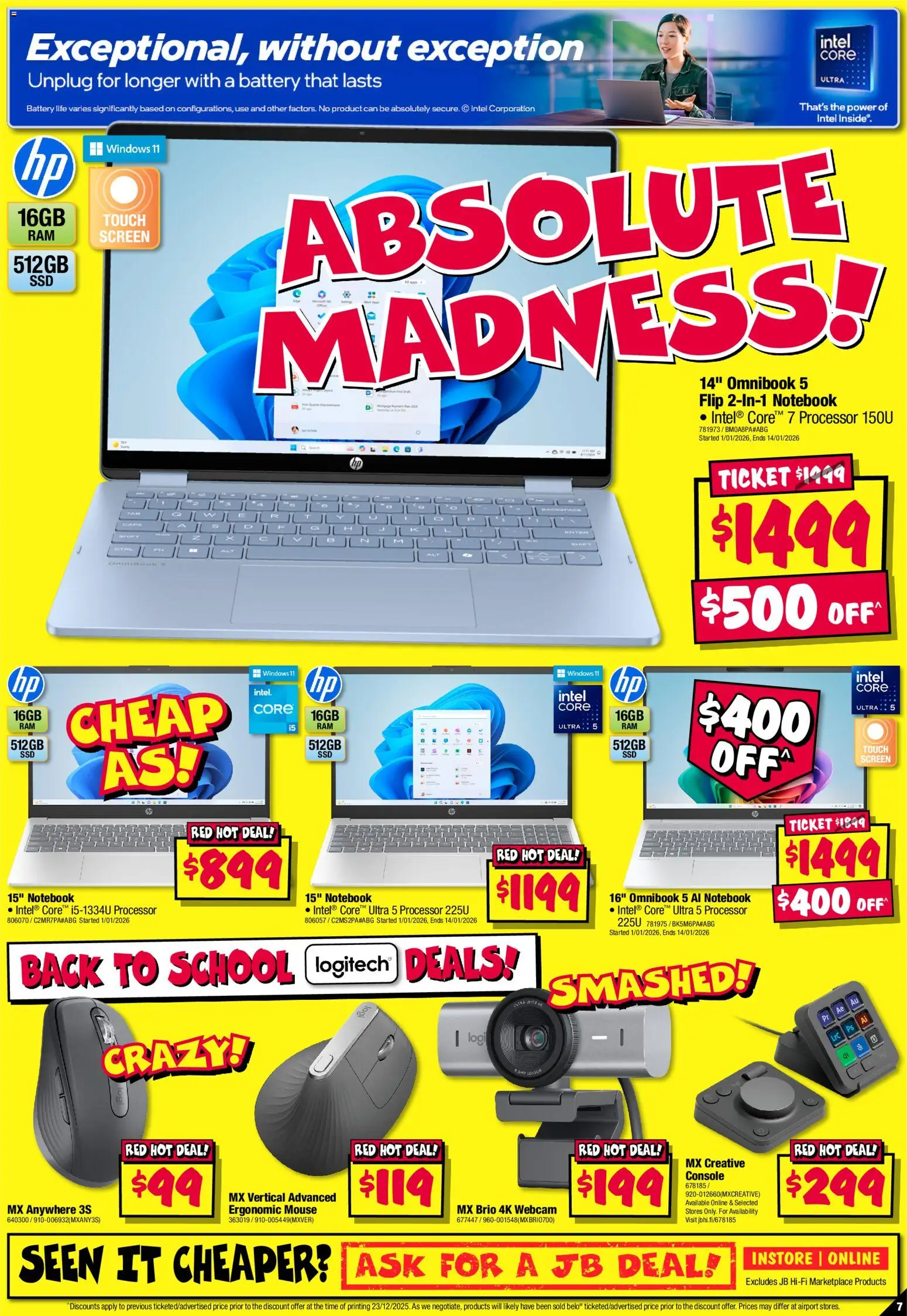 JB Hi-Fi catalogue - valid from 02.01.2026 | Page: 7 | Products: Battery, Mouse, Webcam, Screen