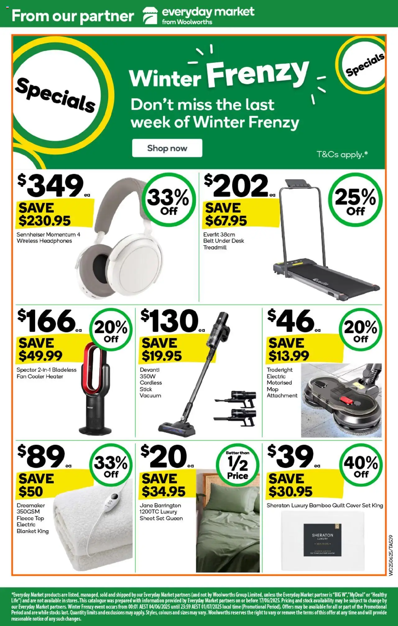 Woolworths catalogue - valid from 25.06.2025 | Page: 39 | Products: Heater, Belt, Fan, Blanket