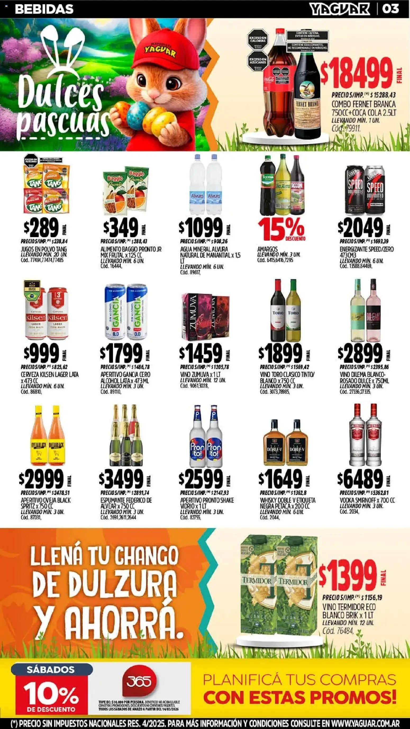 Yaguar - Oferta Semanal Trelew │ válido desde el 16.03.2026 | Página: 3 | Productos: Vodka, Whisky, Fernet, Vino