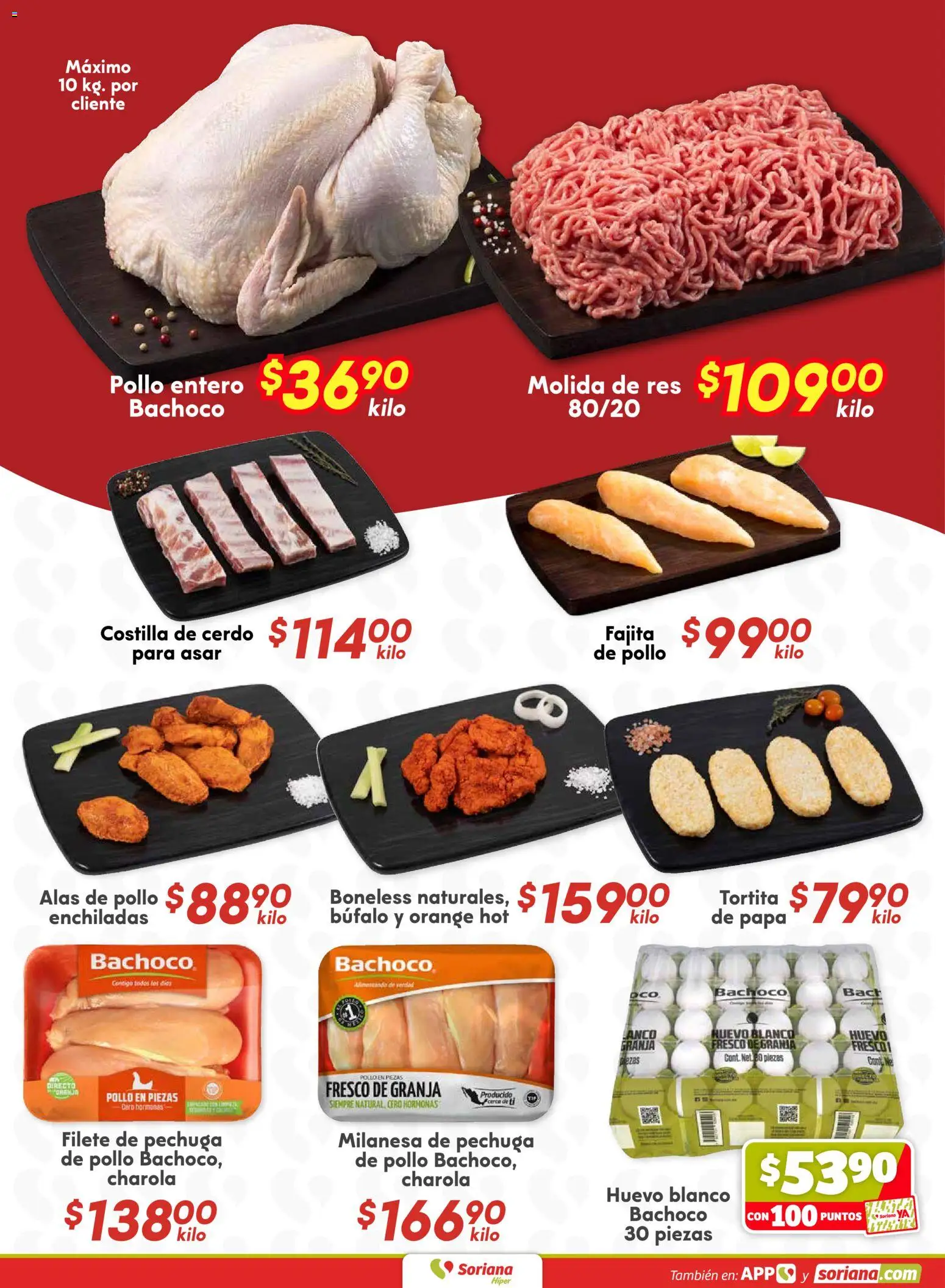 Nuevas ofertas de Soriana válidas en toda la República Mexicana desde el 13.03.2026. ¡Encuentra las mejores ofertas en Soriana Fin de Semana Híper: Tijuana, Mexicali, Ensenada, San Luis Río Colorado y Tecate! | Página: 10 | Productos: Pollo, Huevo, Cerdo, Res