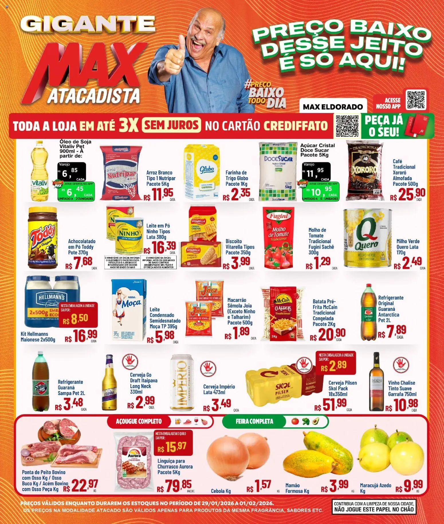 Max Atacadista Folheto - válido de 29.01.2026 | Página: 1 | Produtos: Biscoito, Vinho, Arroz, Soja