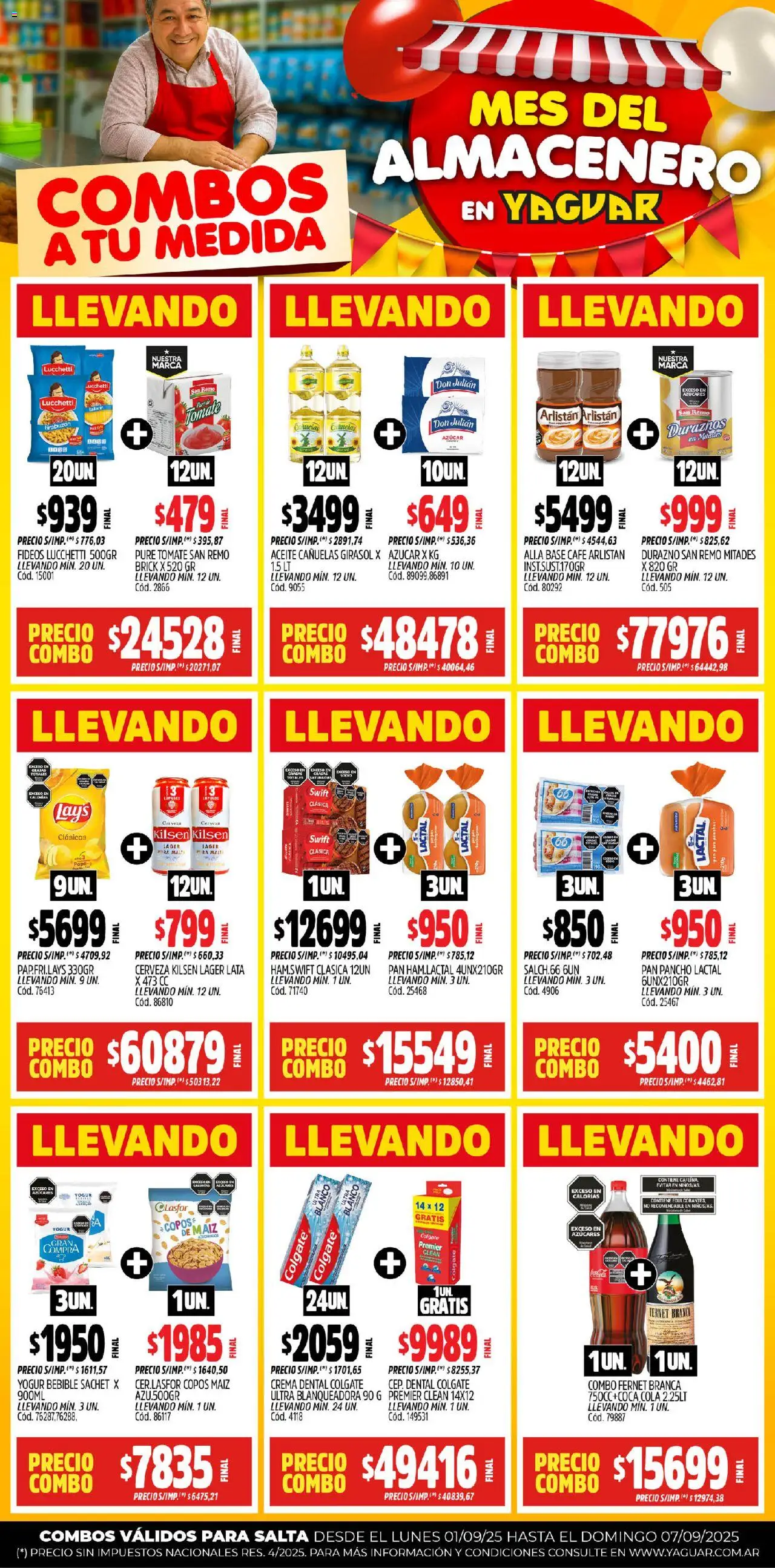 Yaguar - Salta │ válido desde el 01.09.2025 | Página: 3 | Productos: Tomate, Pan, Café, Cerveza