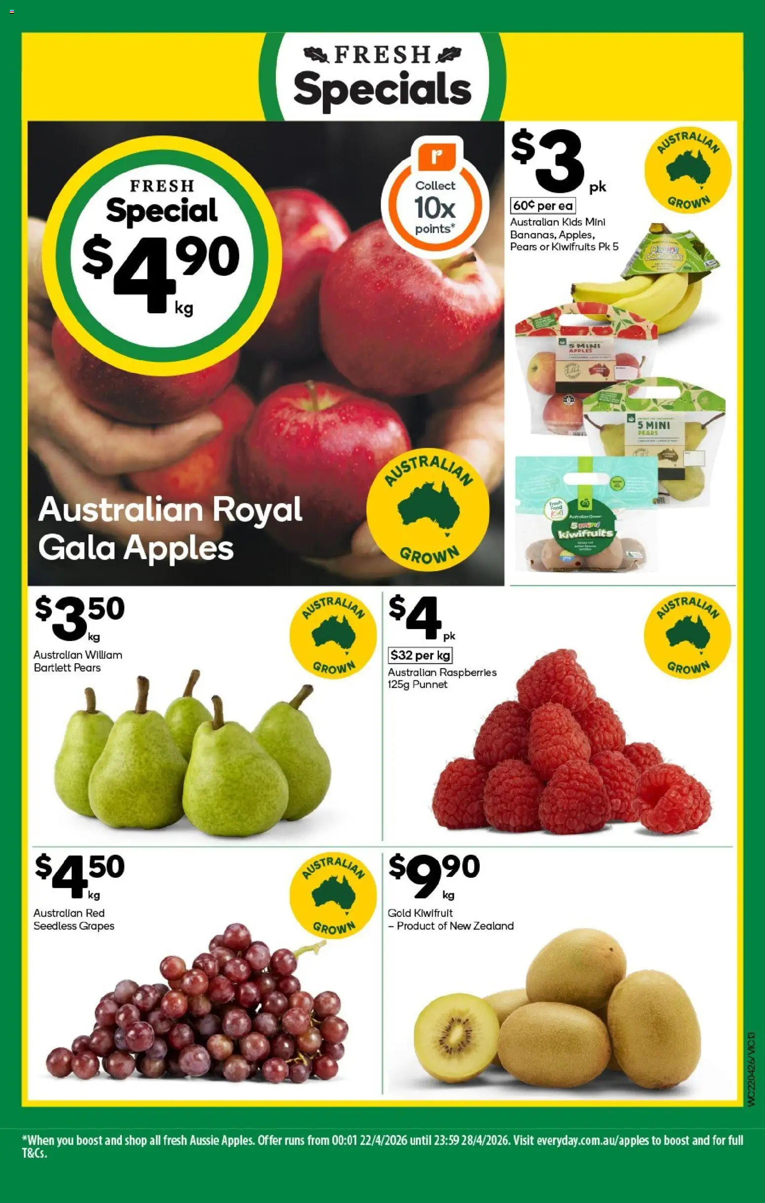 Woolworths catalogue - valid from 22.04.2026 | Page: 13 | Products: Apples, Kiwifruit, Grapes