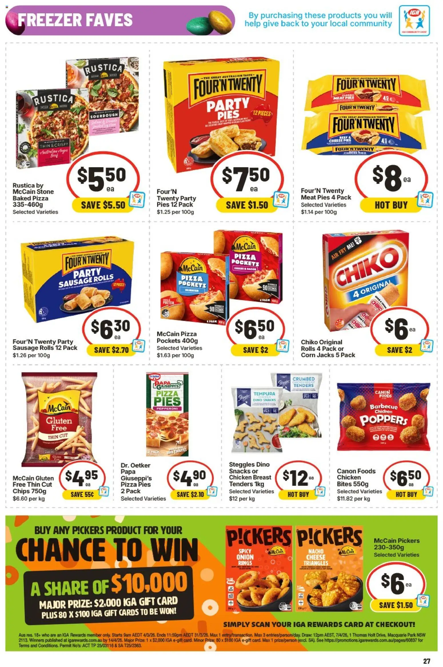 IGA catalogue - valid from 18.03.2026 | Page: 26 | Products: Cheese, Pizza, Chicken, Chips