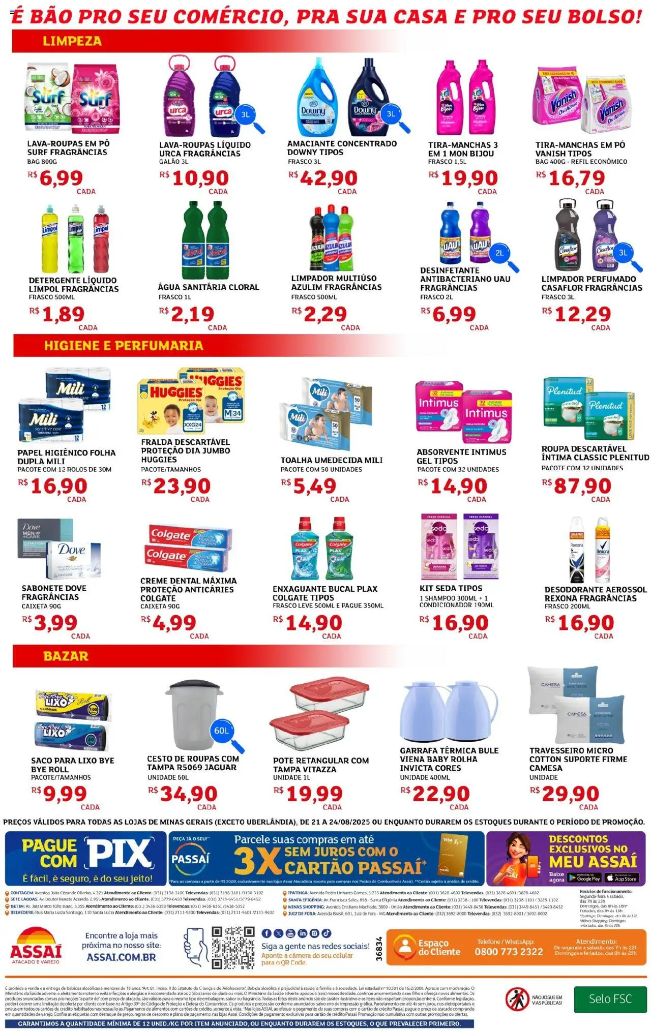 Assaí Atacadista Folheto - válido de 21.08.2025 | Página: 4 | Produtos: Limpador multiuso, Amaciante, Câmera, Desinfetante