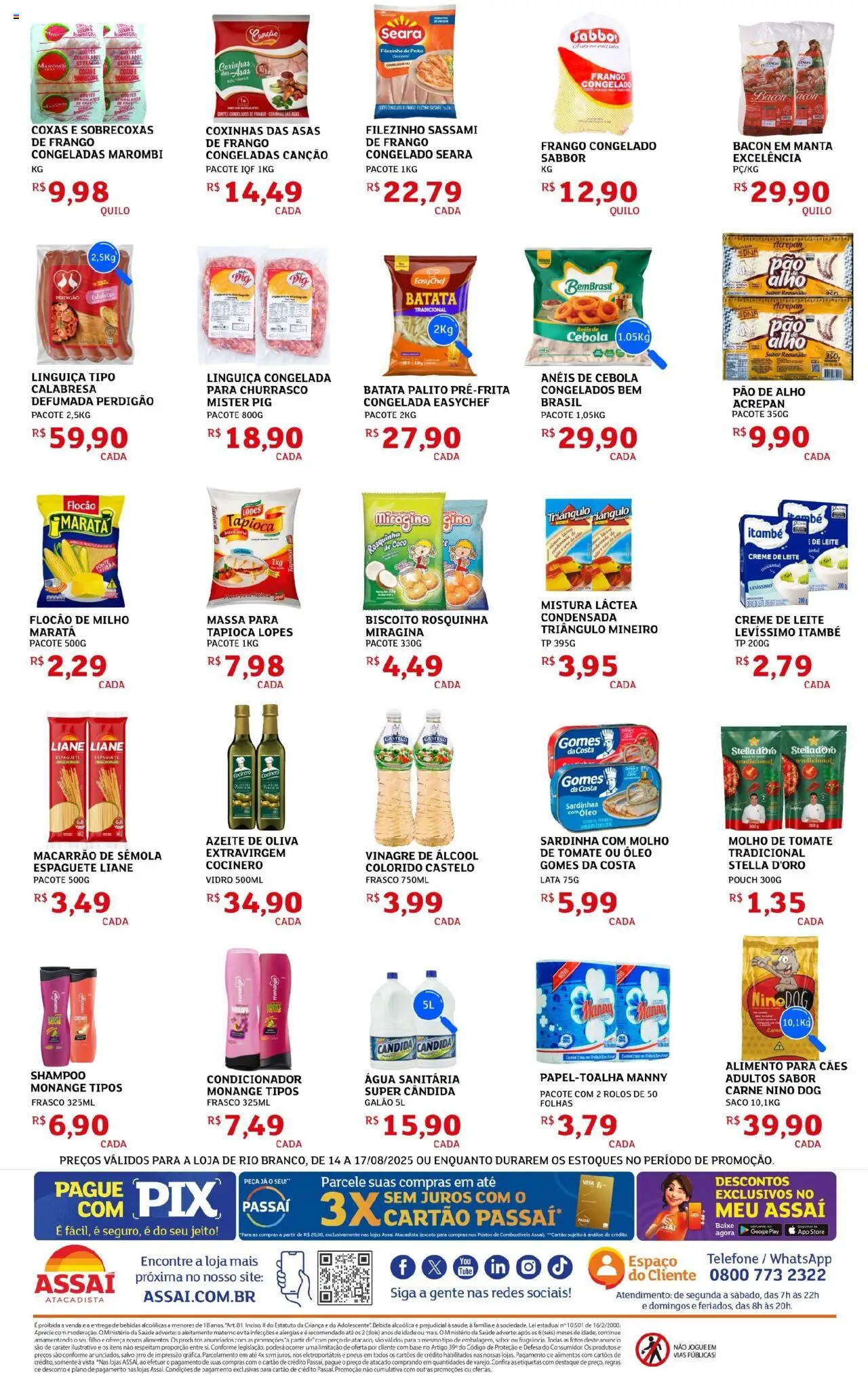 Assaí Atacadista Folheto - válido de 14.08.2025 | Página: 2 | Produtos: Shampoo, Leite, Pneus, Macarrão