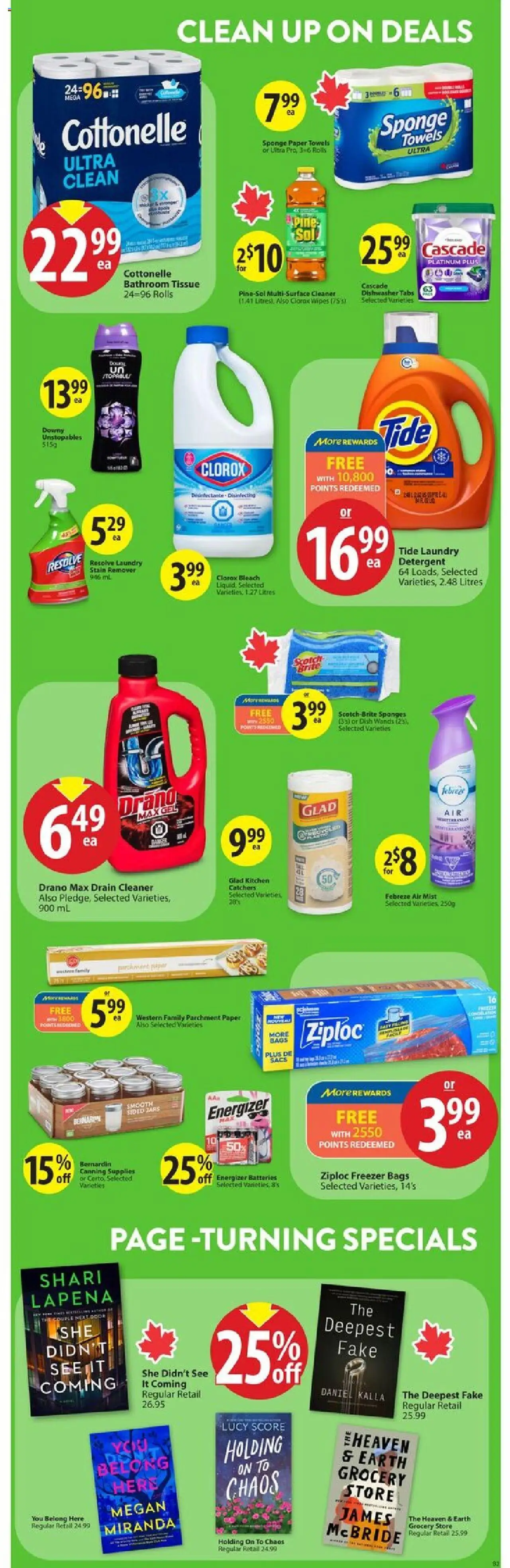 Save on foods flyer valid from 14.08.2025 | Page: 26 | Products: Freezer, Dishwasher, Sponge, Stain remover