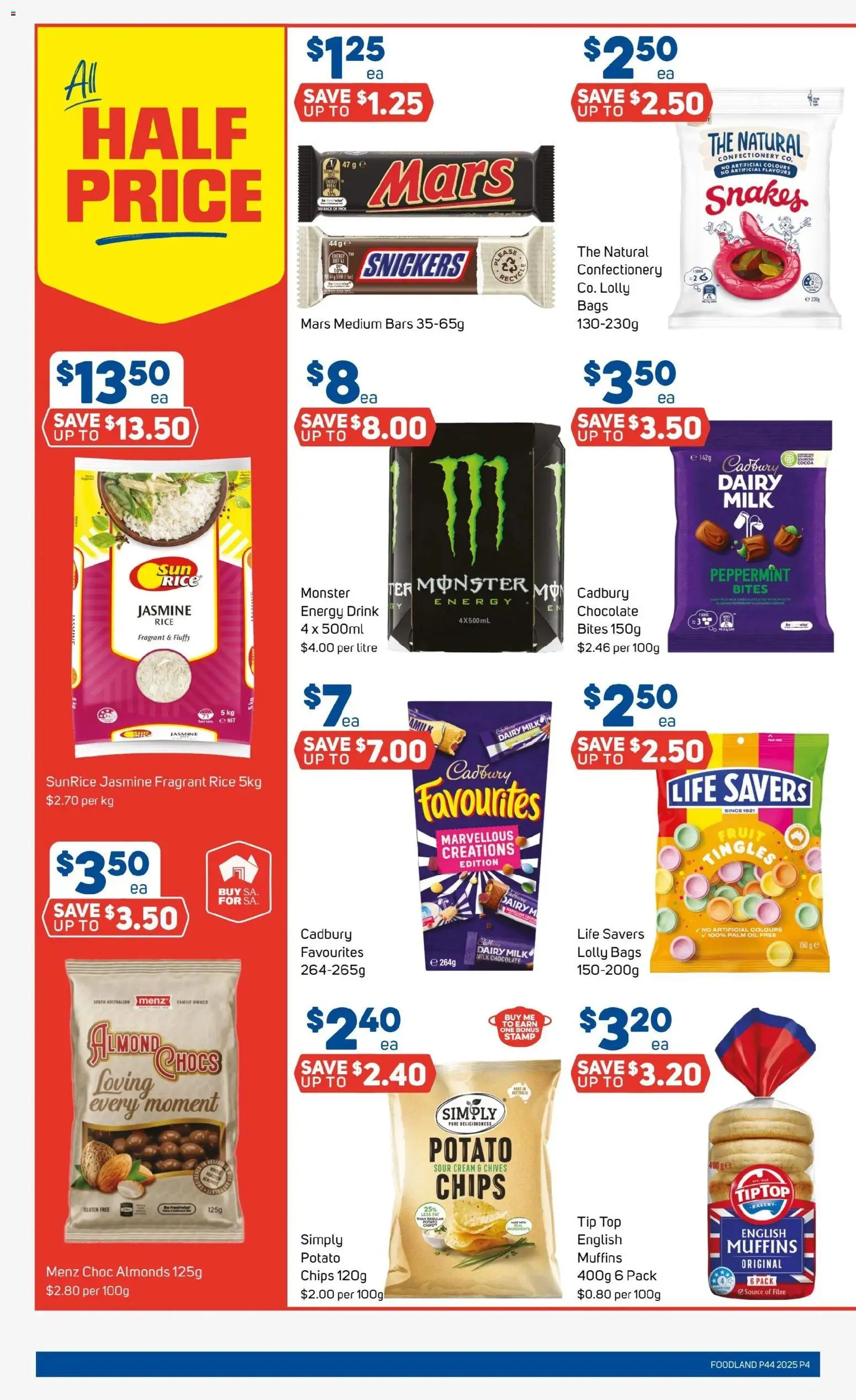 Foodland catalogue - valid from 29.09.2025 | Page: 4 | Products: Energy drink, Oil, Rice, Sour cream