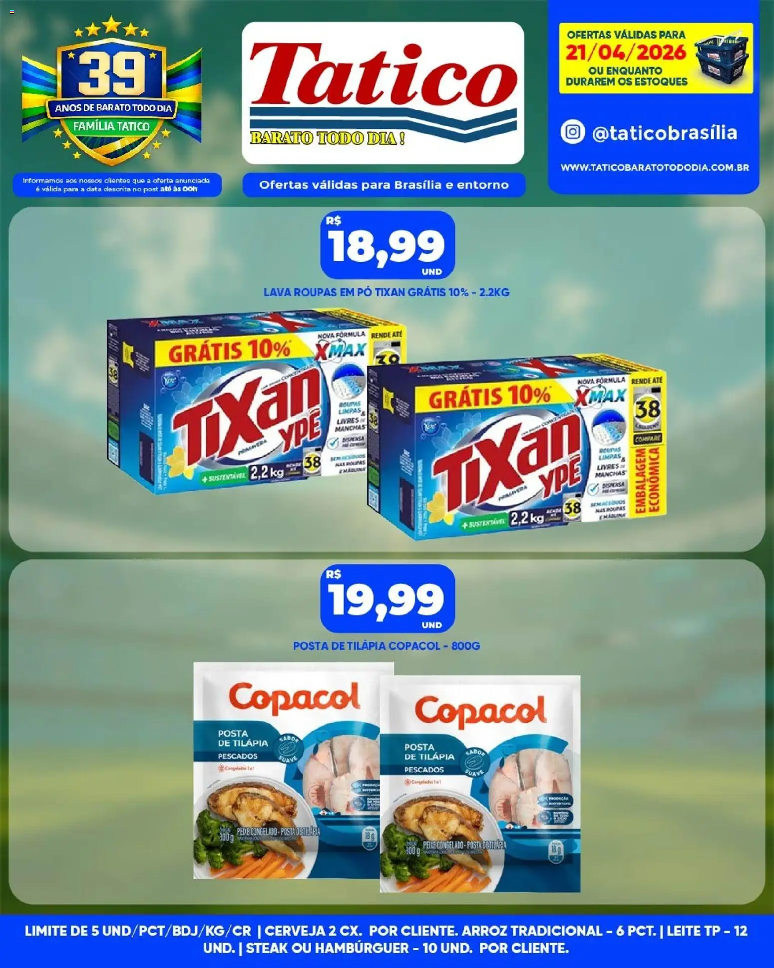 Tatico Folheto - válido de 22.04.2026 | Página: 32 | Produtos: Pó, Leite, Peixe, Hambúrguer