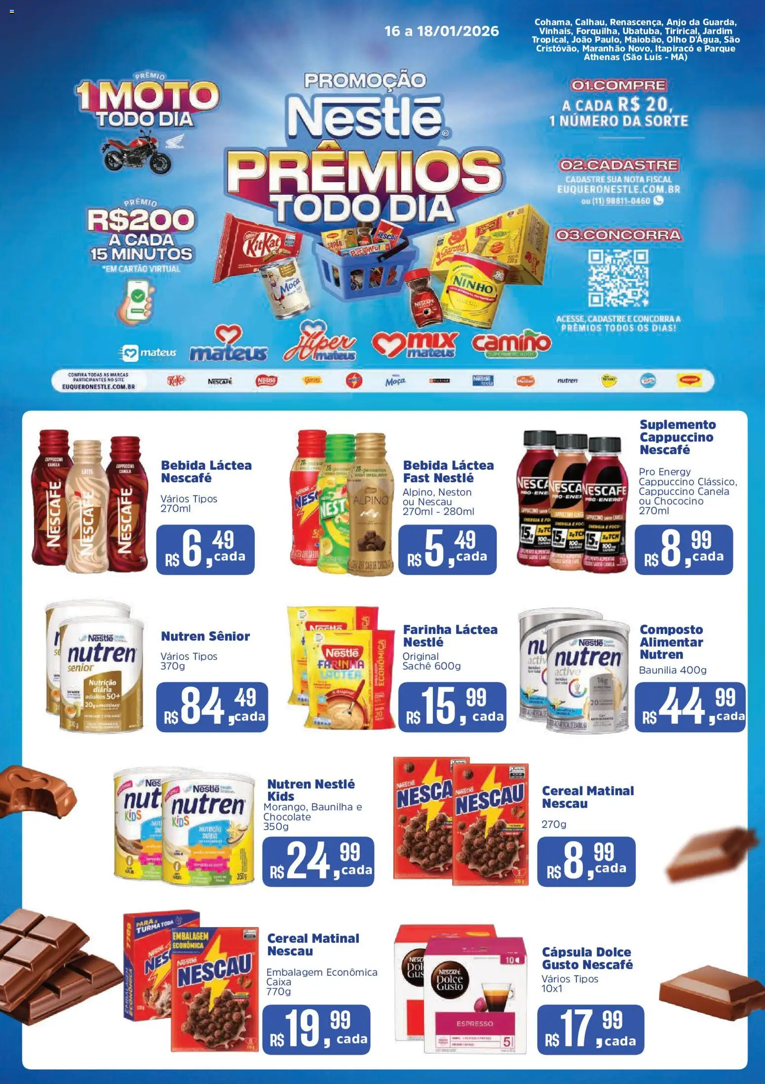 Mateus Folheto - válido de 16.01.2026 | Página: 1 | Produtos: Nescau, Farinha láctea, Bebida, Canela