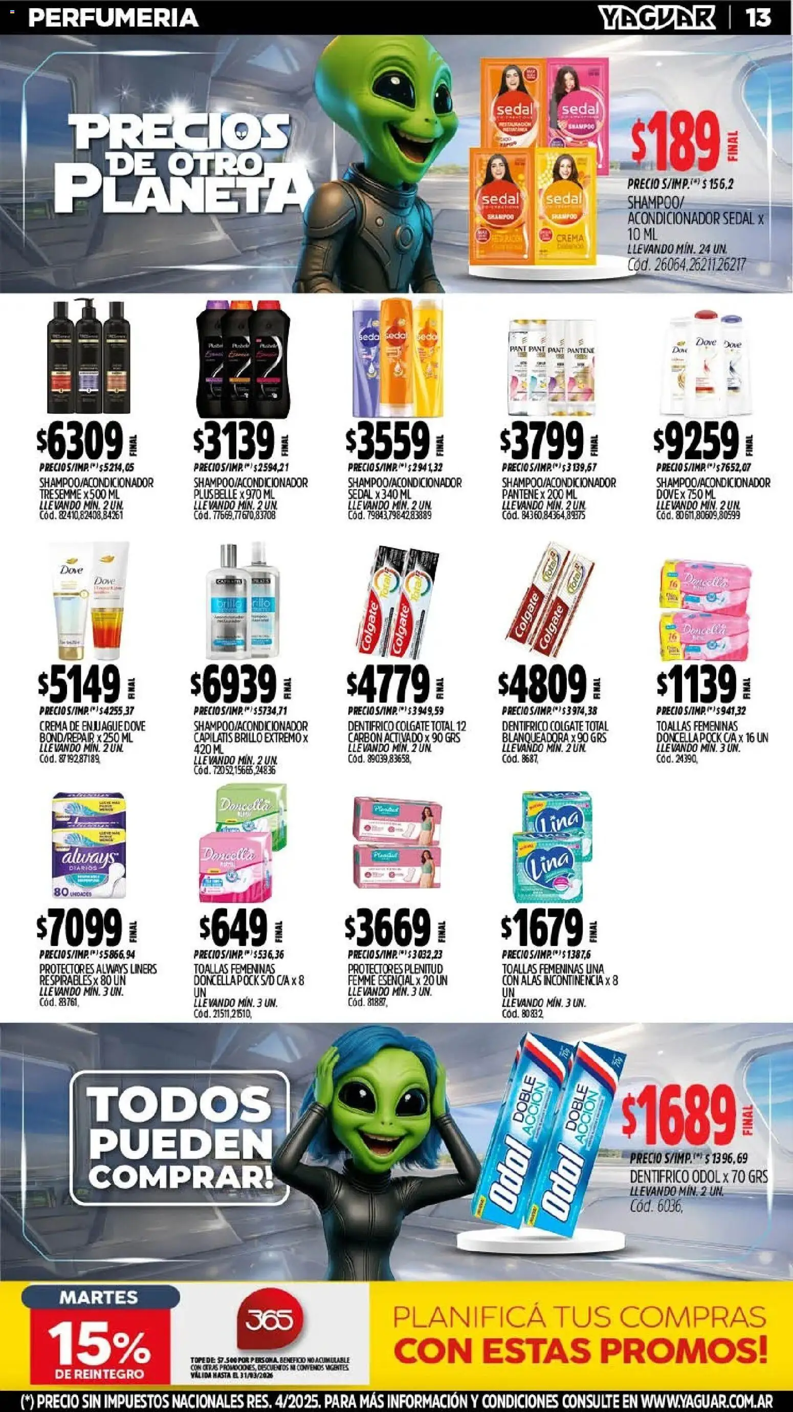 Yaguar - Oferta Semanal Chaco │ válido desde el 11.03.2026 | Página: 17 | Productos: Toallas, Shampoo, Acondicionador, Crema