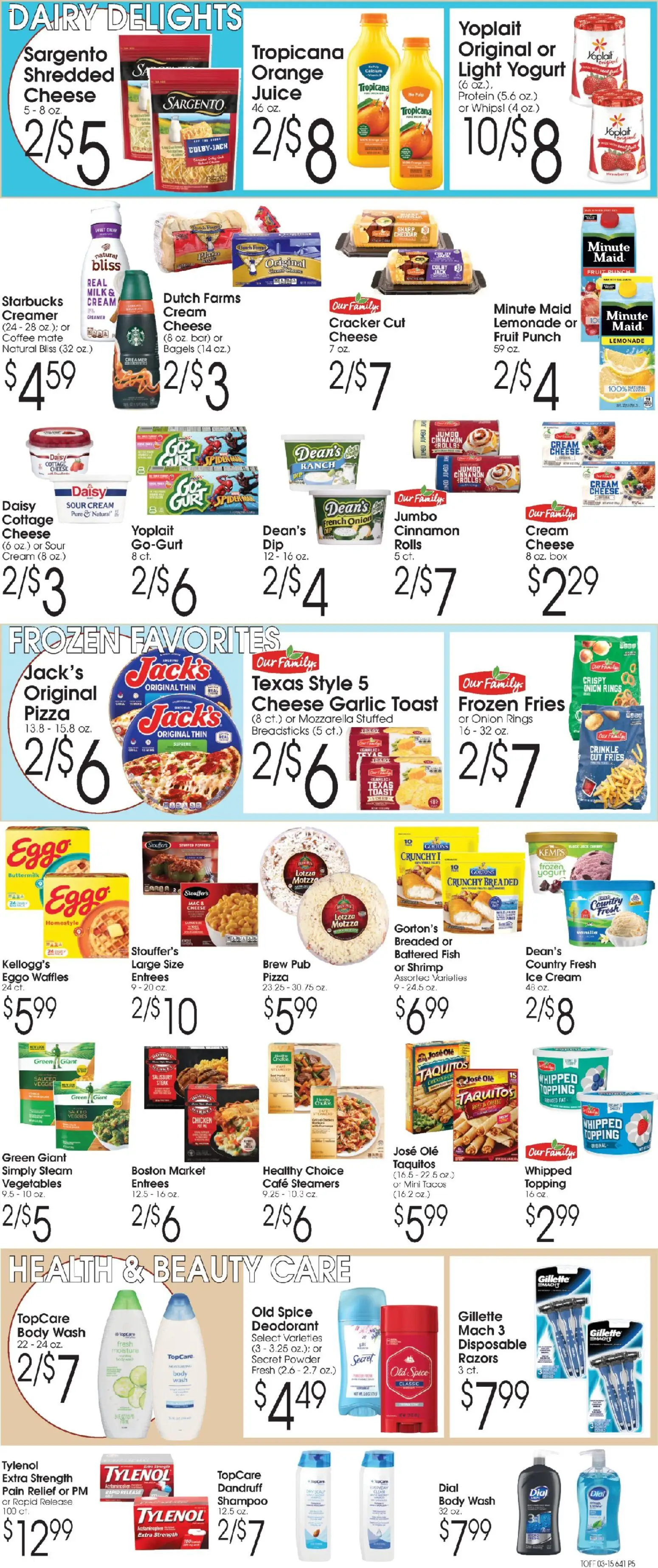 Family Fare Weekly Ad - MI - valid from 15.03.2026 | Page: 5 | Products: Peppers, Pizza, Sour cream, Body Wash