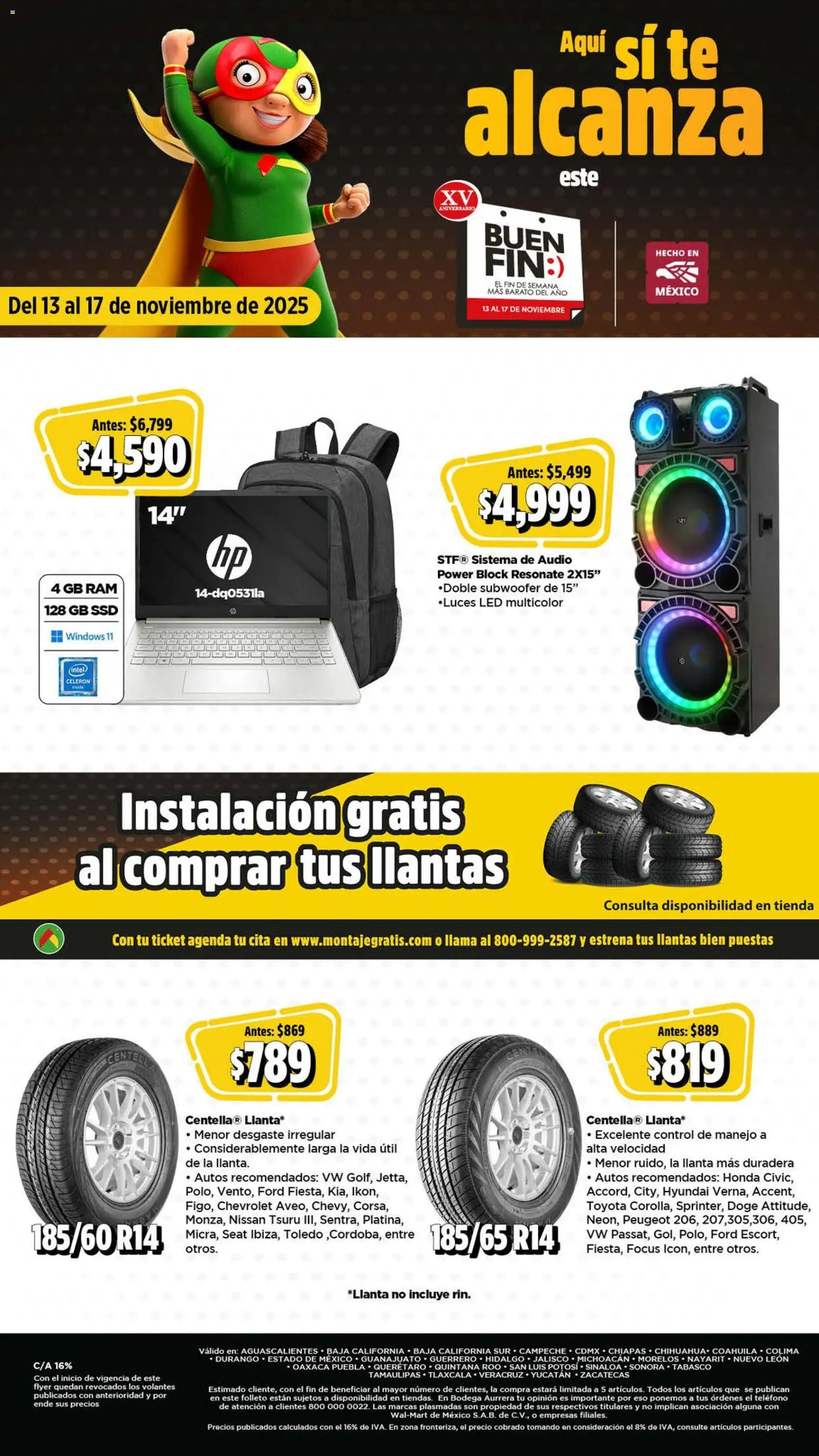 Nuevas ofertas de Bodega Aurrerá válidas en toda la República Mexicana desde el 13.11.2025. ¡Encuentra las mejores ofertas en Bodega Aurrerá Buen Fin ! | Página: 4 | Productos: Agenda, Audio, Té, Teléfono