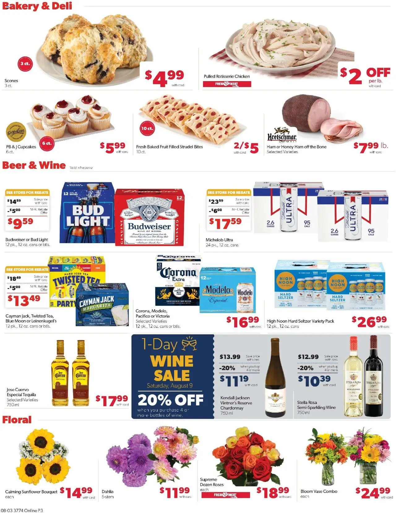 Family Fare Weekly Ad - NE - valid from 03.08.2025 | Page: 8 | Products: Bakery, Vase, Ham, Tea