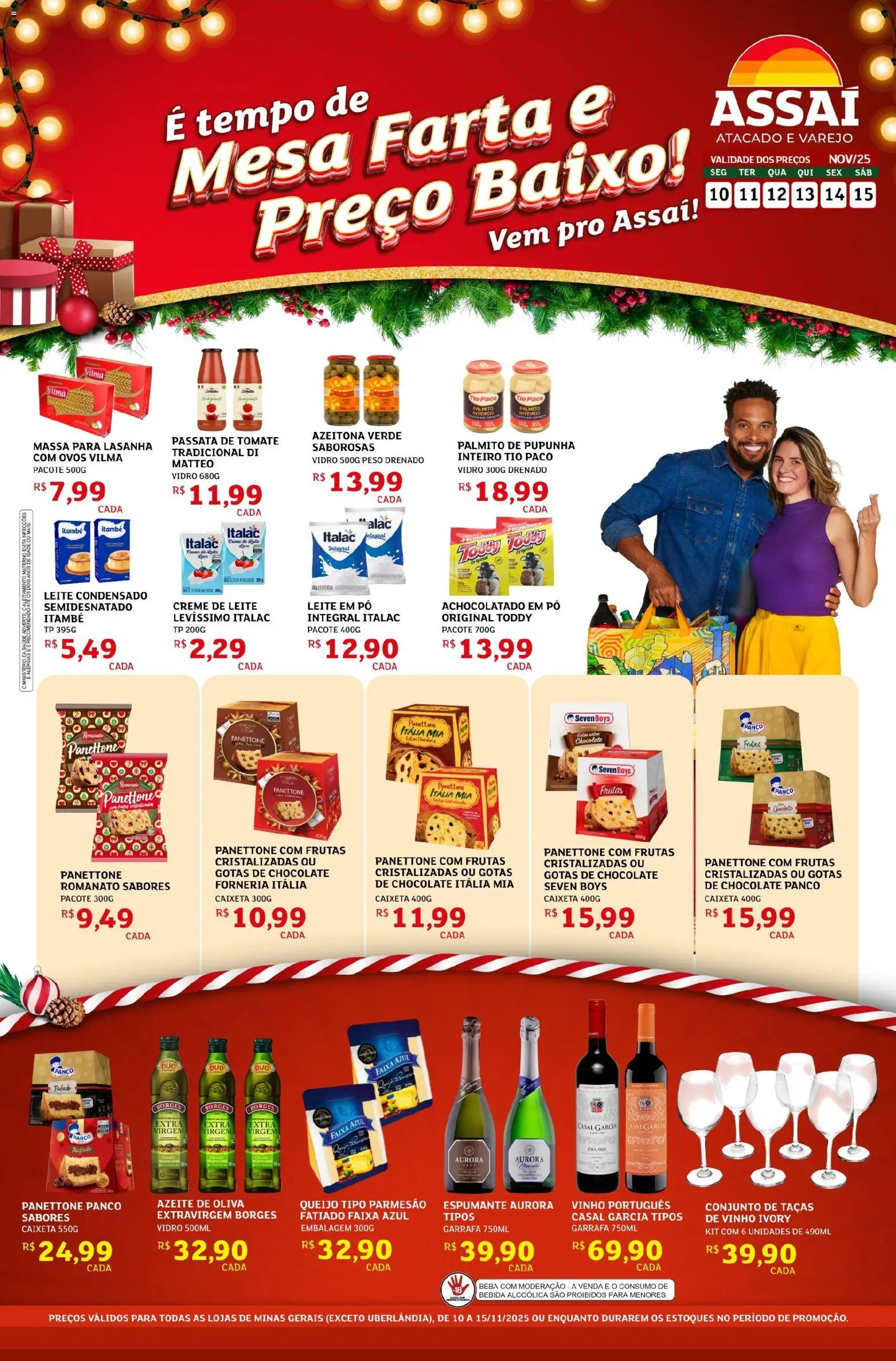Assaí Atacadista Folheto - válido de 10.11.2025 | Página: 1 | Produtos: Panettone Itália Mia, Mesa, Ovos, Frutas cristalizadas