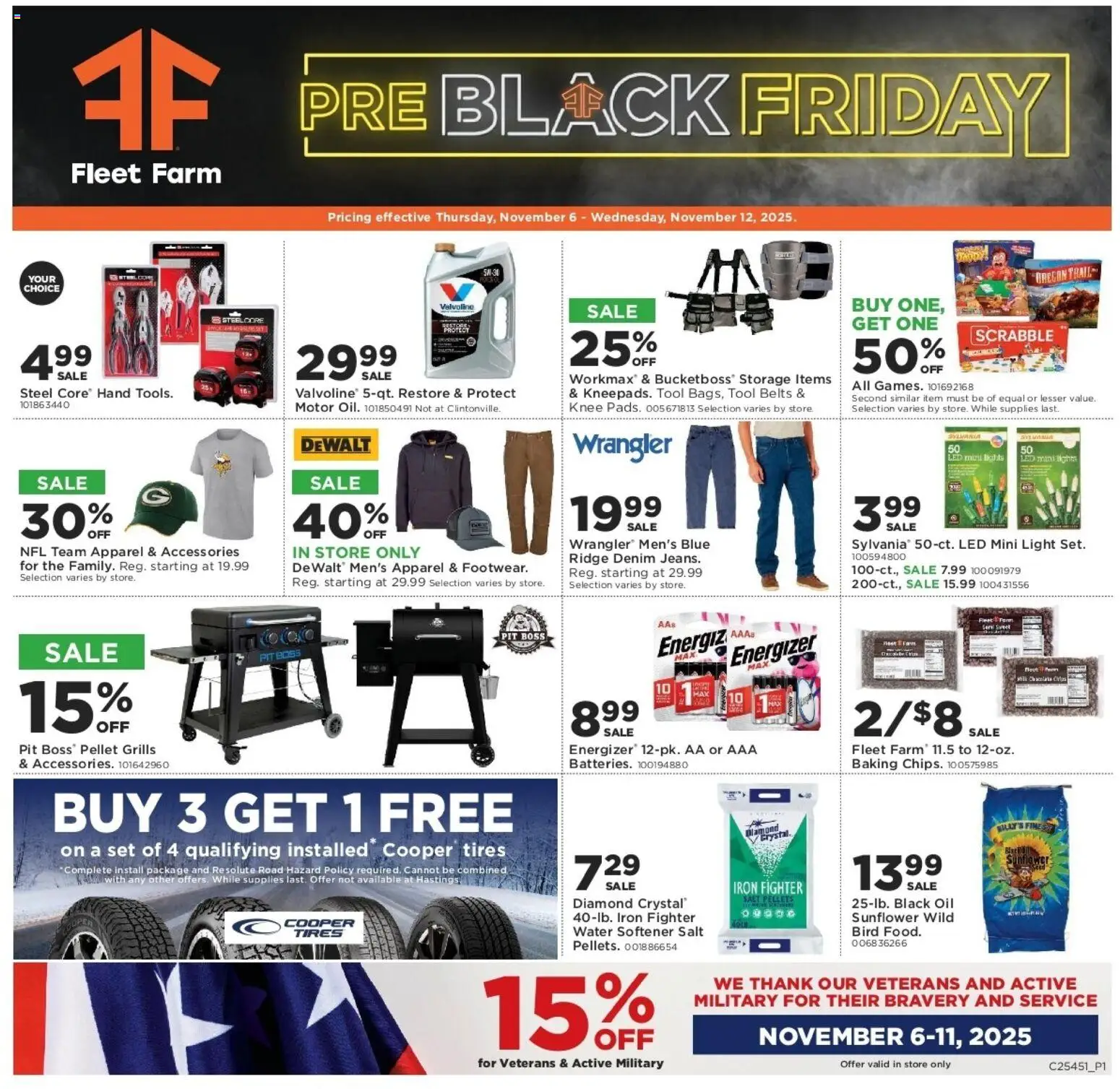 Mills Fleet Farm Weekly Ad - valid from 06.11.2025 | Page: 1 | Products: Ridge, Oil, Water, Iron