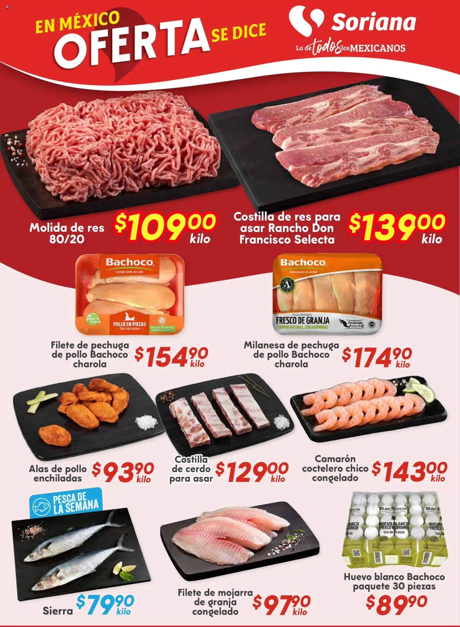Nuevas ofertas de Soriana válidas en toda la República Mexicana desde el 24.10.2025. ¡Encuentra las mejores ofertas en Soriana - Fin de Semana Súper: Ver, Tab, Chis, Camp, Yuc y Q. Roo! | Página: 7 | Productos: Milanesa, Huevo, Cerdo, Sierra