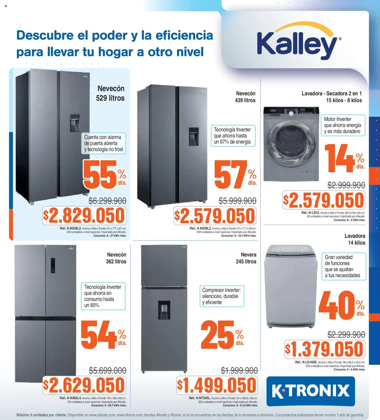 Alkosto revista - valida desde el 14.03.2026 | Página: 11 | Productos: Té, Alarma, Lavadora, Secadora