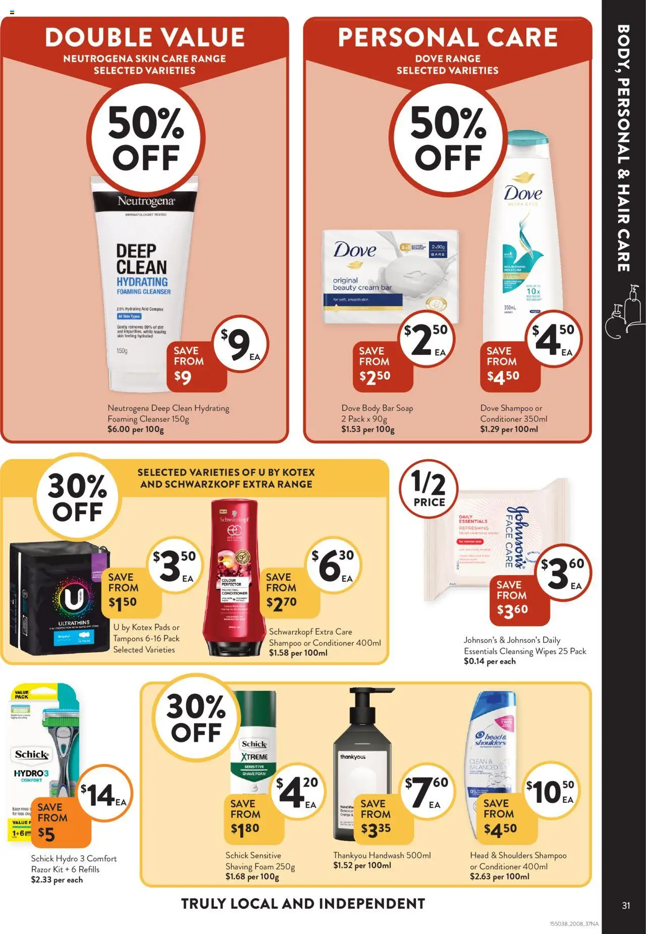 Foodworks catalogue - valid from 20.08.2025 | Page: 31 | Products: Shampoo, Conditioner, Soap, Razor