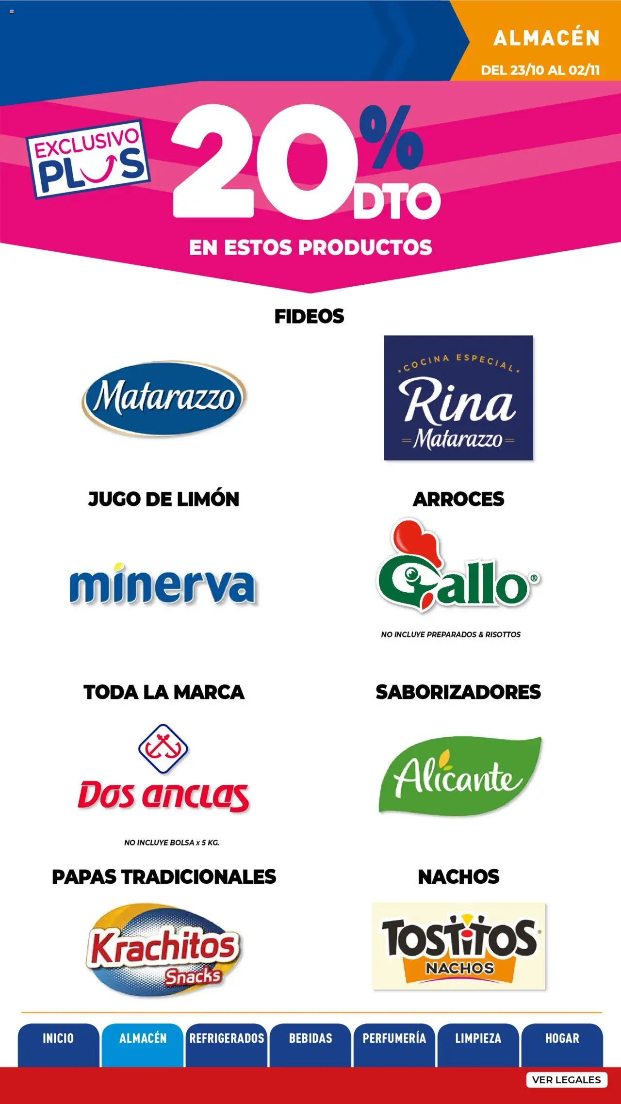 La Anonima catálogo │ válido desde el 23.10.2025 | Página: 15 | Productos: Bolsa, Limón, Jugo, Fideos
