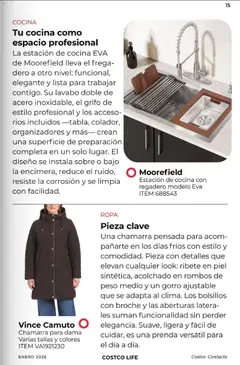 Vista previa de Costco - Revista Enero, nuevo folleto de la tienda, válido en México a partir del 01.01.2026 | Página: 15 | Productos: Chamarra, Cocina, Ropa, Acolchado