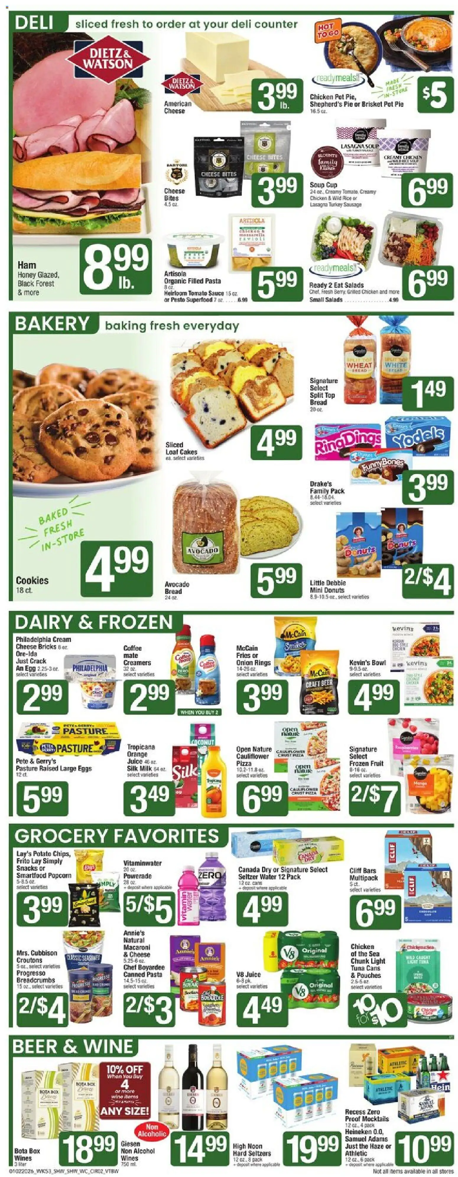 Shaw's Weekly Ad - VT - valid from 02.01.2026 | Page: 2 | Products: Milk, Cheese, Pasta, Sauce