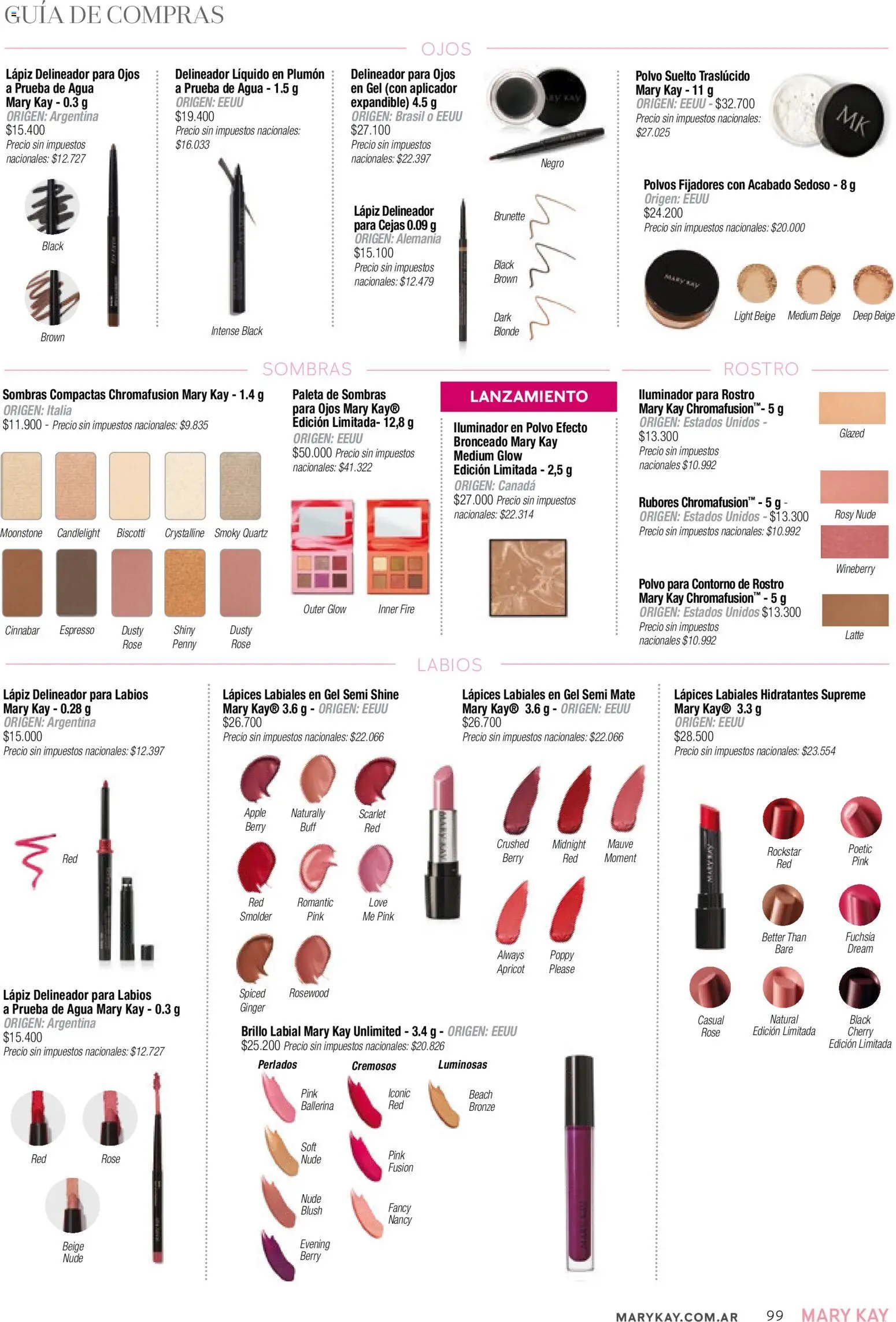 Mary Kay catálogo │ válido desde el 03.12.2025 | Página: 99 | Productos: Mate, Delineador, Contorno, Agua