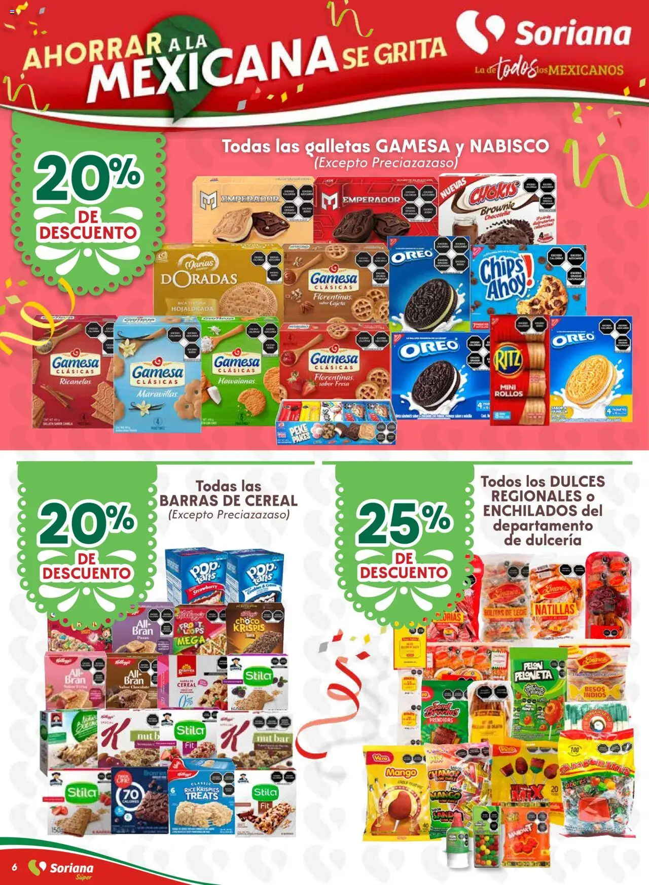 Nuevas ofertas de Soriana válidas en toda la República Mexicana desde el 10.09.2025. ¡Encuentra las mejores ofertas en Soriana - Ahorrar a la mexicana se grita Soriana Súper Nacional! | Página: 6 | Productos: Leche, Mango, Chocolate, Galletas