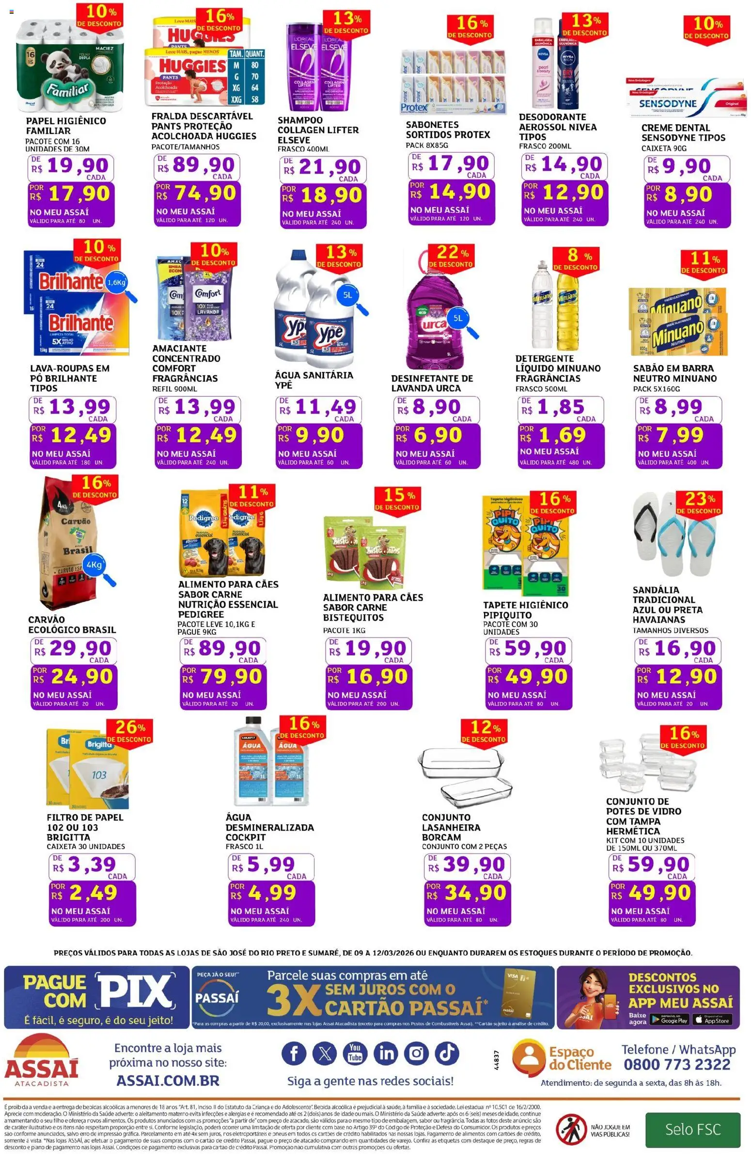 Assaí Atacadista Folheto - válido de 09.03.2026 | Página: 4 | Produtos: Desodorante, Base, Tapete higiênico, Sal