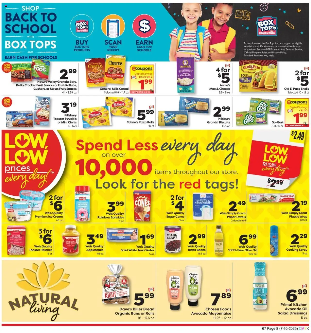 Weis Monthly Ad - MD - valid from 10.07.2025 | Page: 8 | Products: Bread, Cream, Avocado, Water