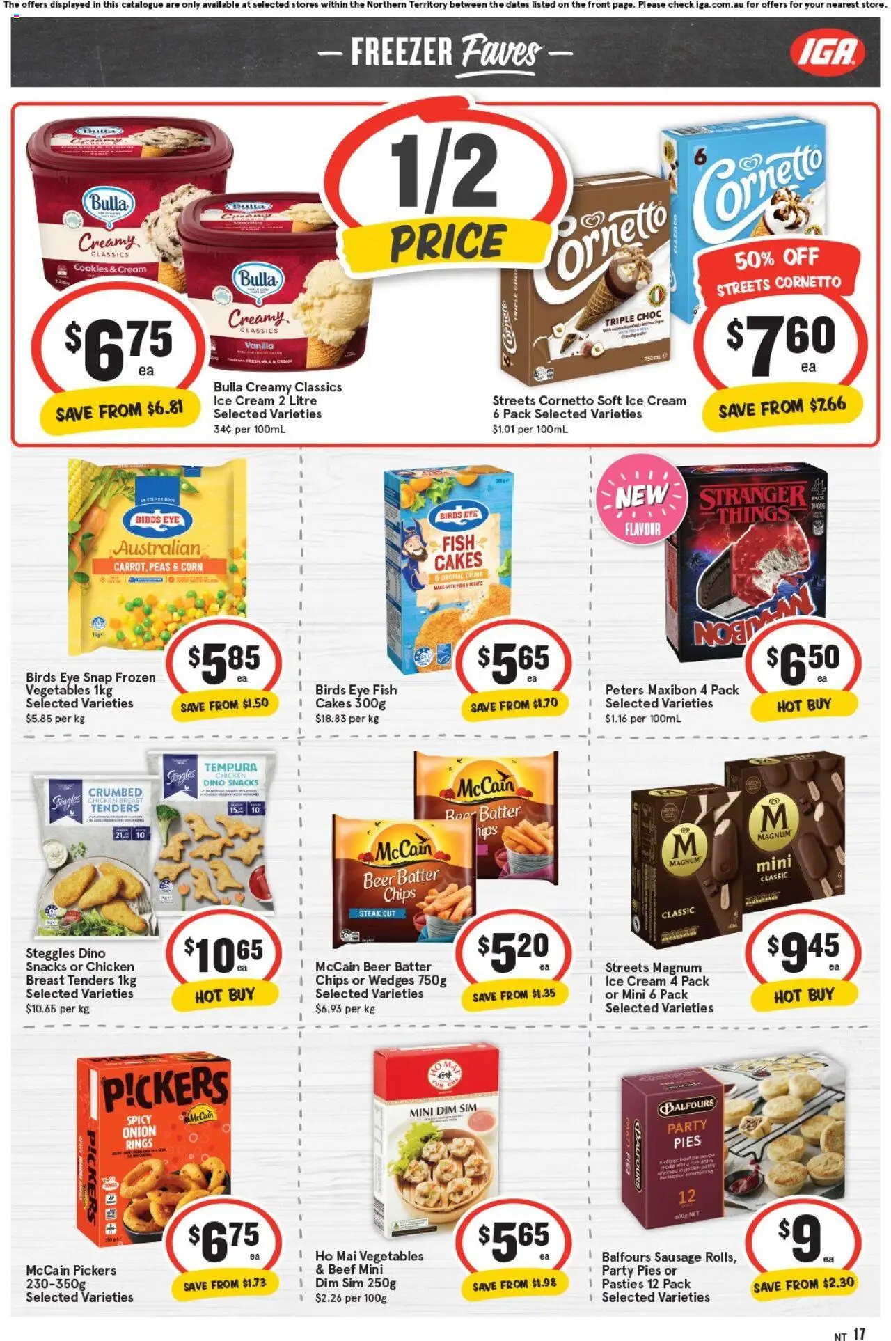 IGA catalogue - valid from 22.10.2025 | Page: 13 | Products: Beer, Ice cream, Steak, Sausage