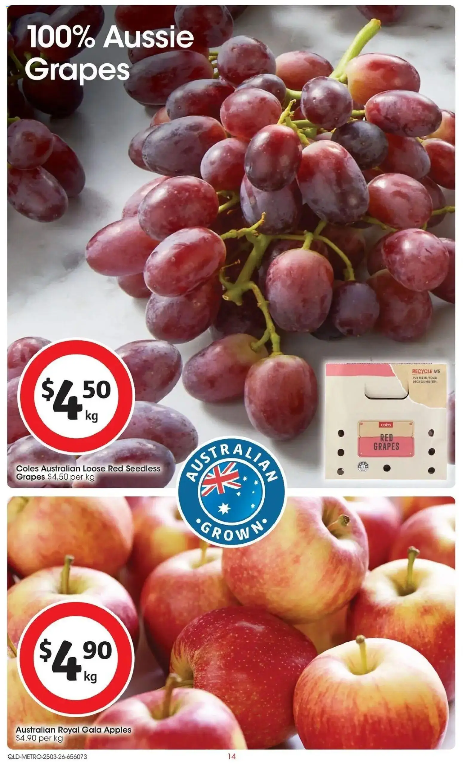 Coles catalogue - valid from 24.03.2026 | Page: 14 | Products: Apples, Grapes