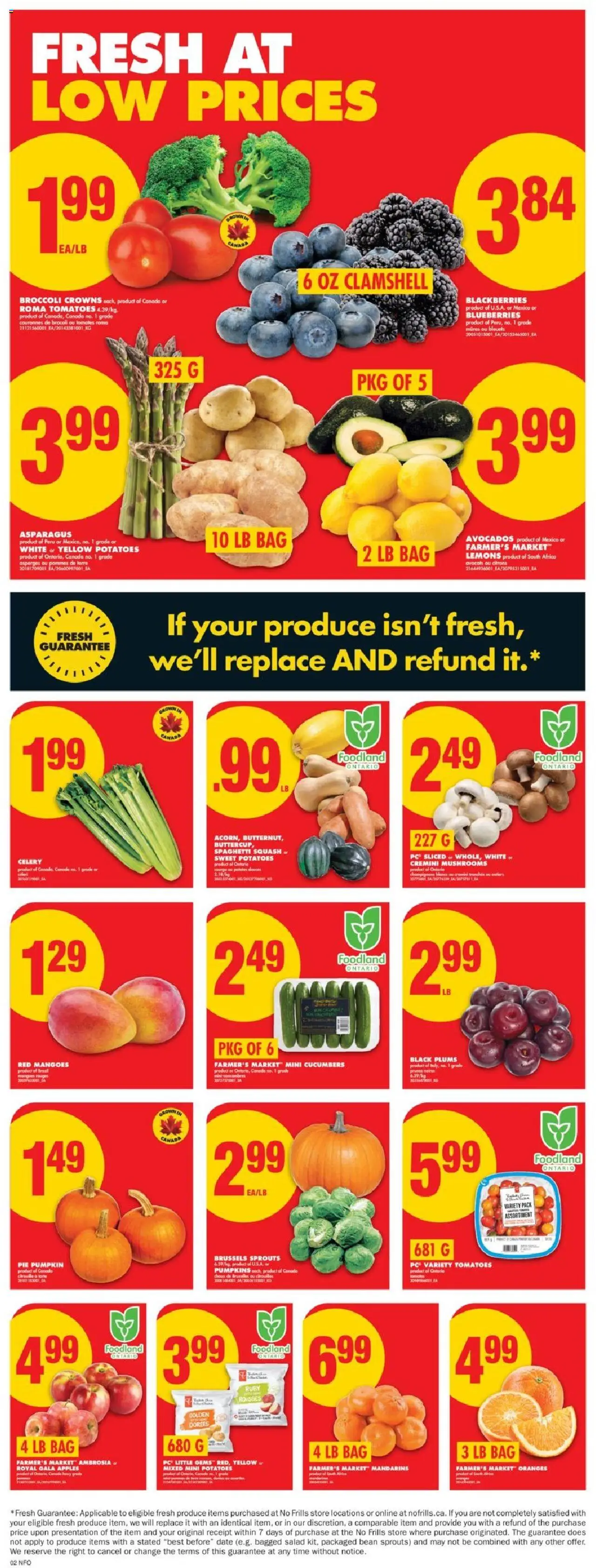 No Frills flyer valid from 09.10.2025 | Page: 3 | Products: Cucumbers, Apples, Oranges, Tomatoes
