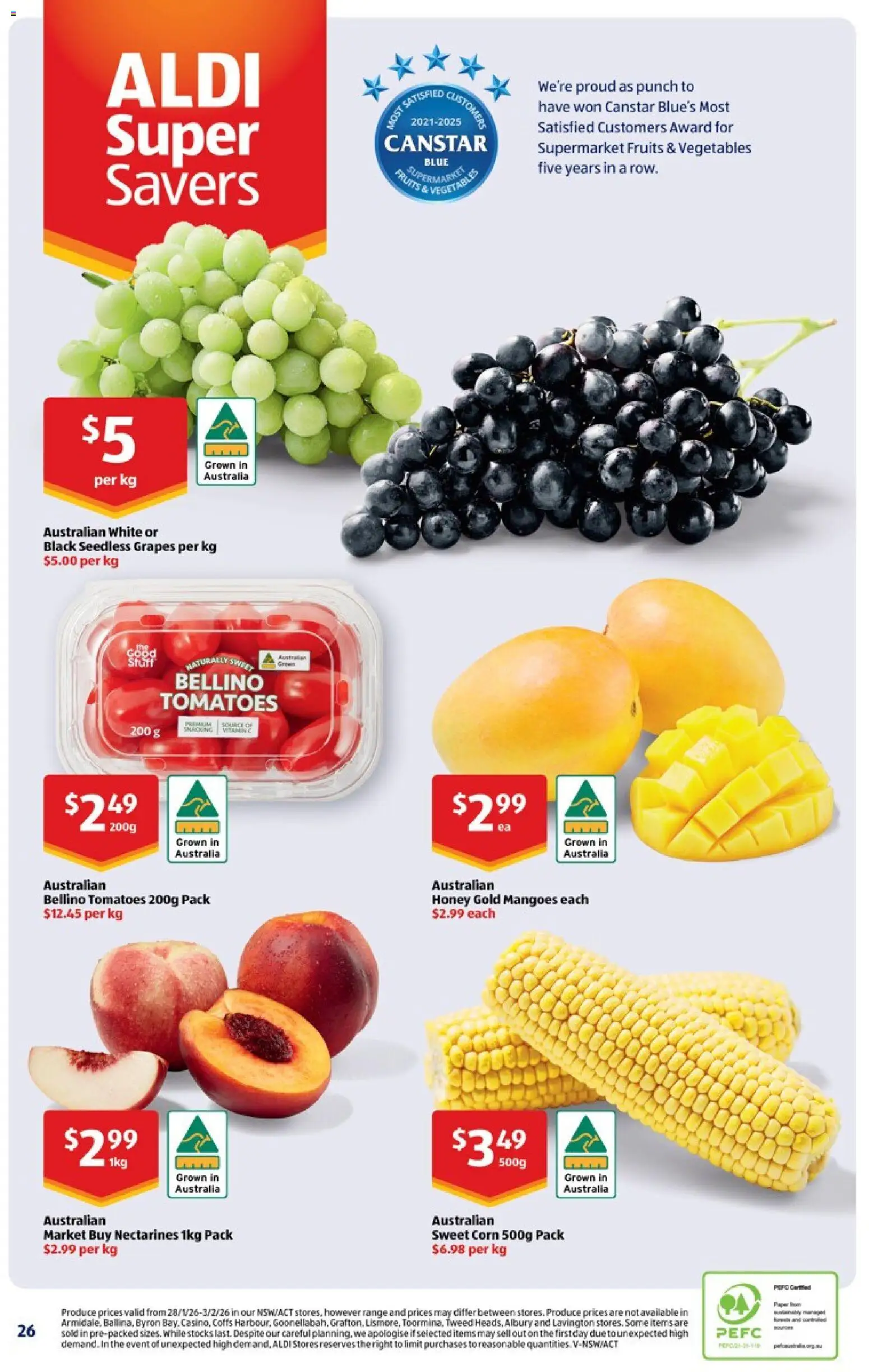 Aldi catalogue - valid from 04.02.2026 | Page: 26 | Products: Honey, Vegetables, Fruits, Grapes