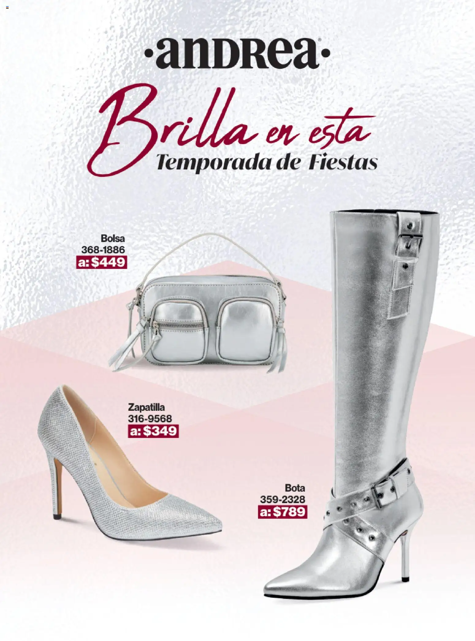 Nuevas ofertas de Andrea válidas en toda la República Mexicana desde el 02.11.2025. ¡Encuentra las mejores ofertas en Andrea catálogo Outlet! | Página: 279 | Productos: Bolsa