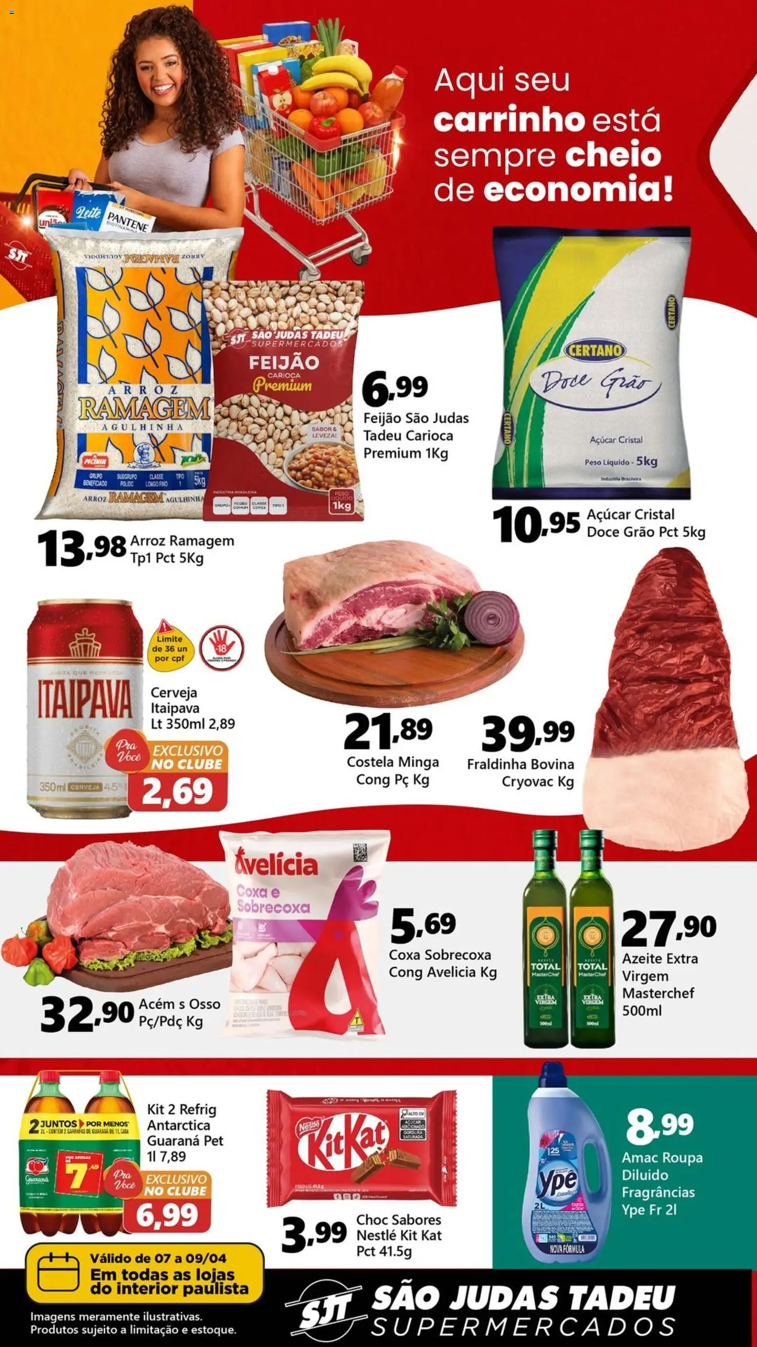 São Judas Tadeu Folheto - válido de 07.04.2026 | Página: 1 | Produtos: Feijão, Guaraná, Carrinho, Kit Kat