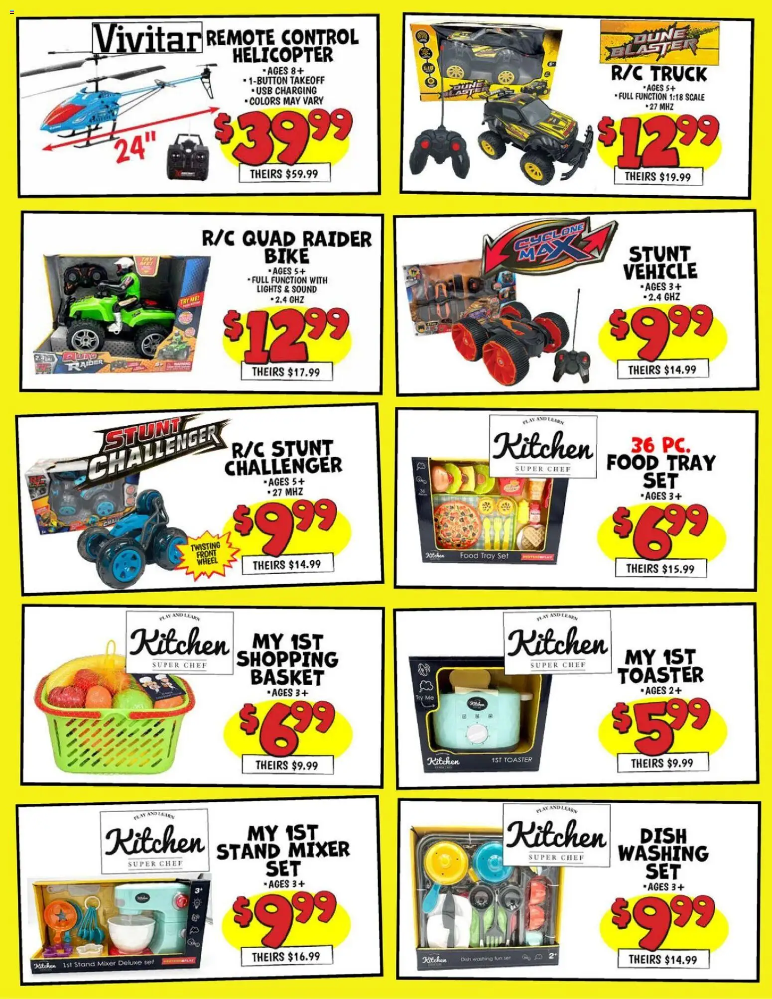 Ollie's Toys Ad - valid from 08.11.2025 | Page: 4 | Products: Toaster, Basket, Usb, Mixer