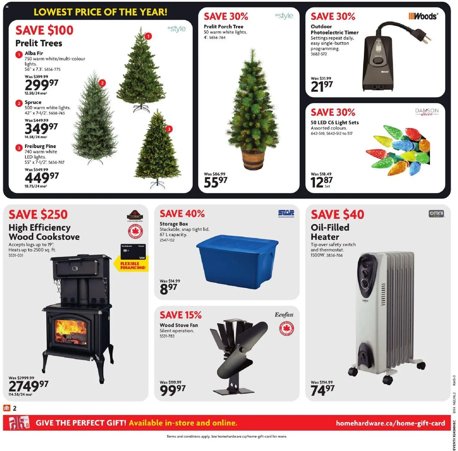 Home Hardware flyer valid from 06.11.2025 | Page: 3 | Products: Stove, Fan, Box