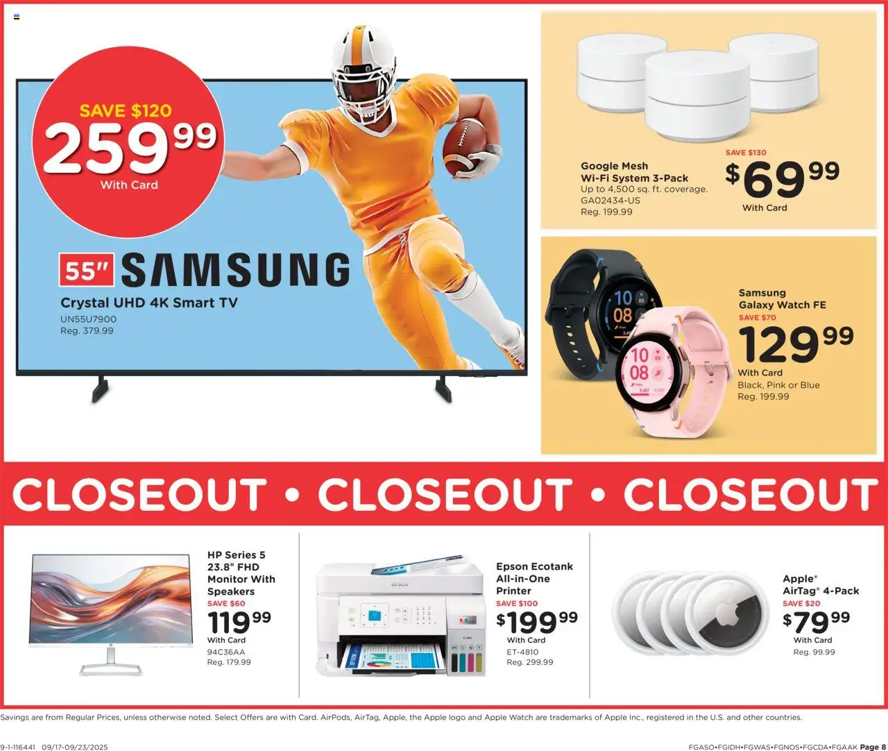 Fred Meyer Home & Apparel - valid from 17.09.2025 | Page: 10 | Products: Watch, Monitor, Printer, Tv