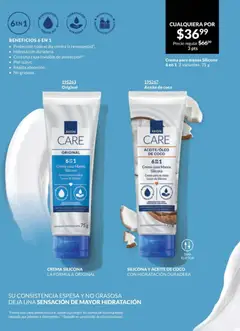 Vista previa de Crema para manos Silicona, 6 en 1 2 variantes. 75 g, nuevo folleto de la tienda, válido en México a partir del 07.11.2025 | Página: 211 | Productos: Crema, Aceite, Top