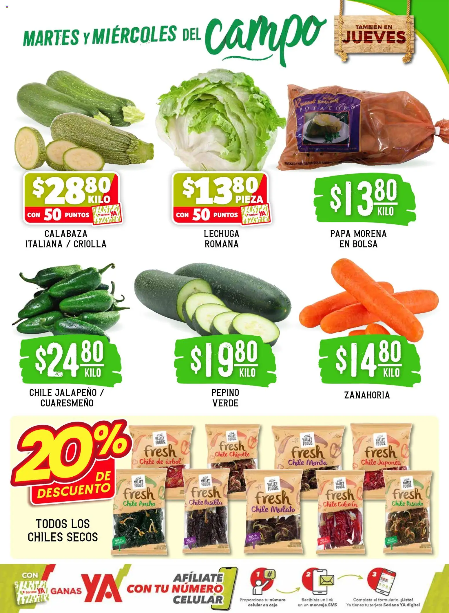 Nuevas ofertas de Soriana válidas en toda la República Mexicana desde el 31.03.2026. ¡Encuentra las mejores ofertas en Soriana Martes y Miércoles del Campo Súper: Saltillo y Torreón! | Página: 3 | Productos: Papa, Bolsa, Lechuga, Caja