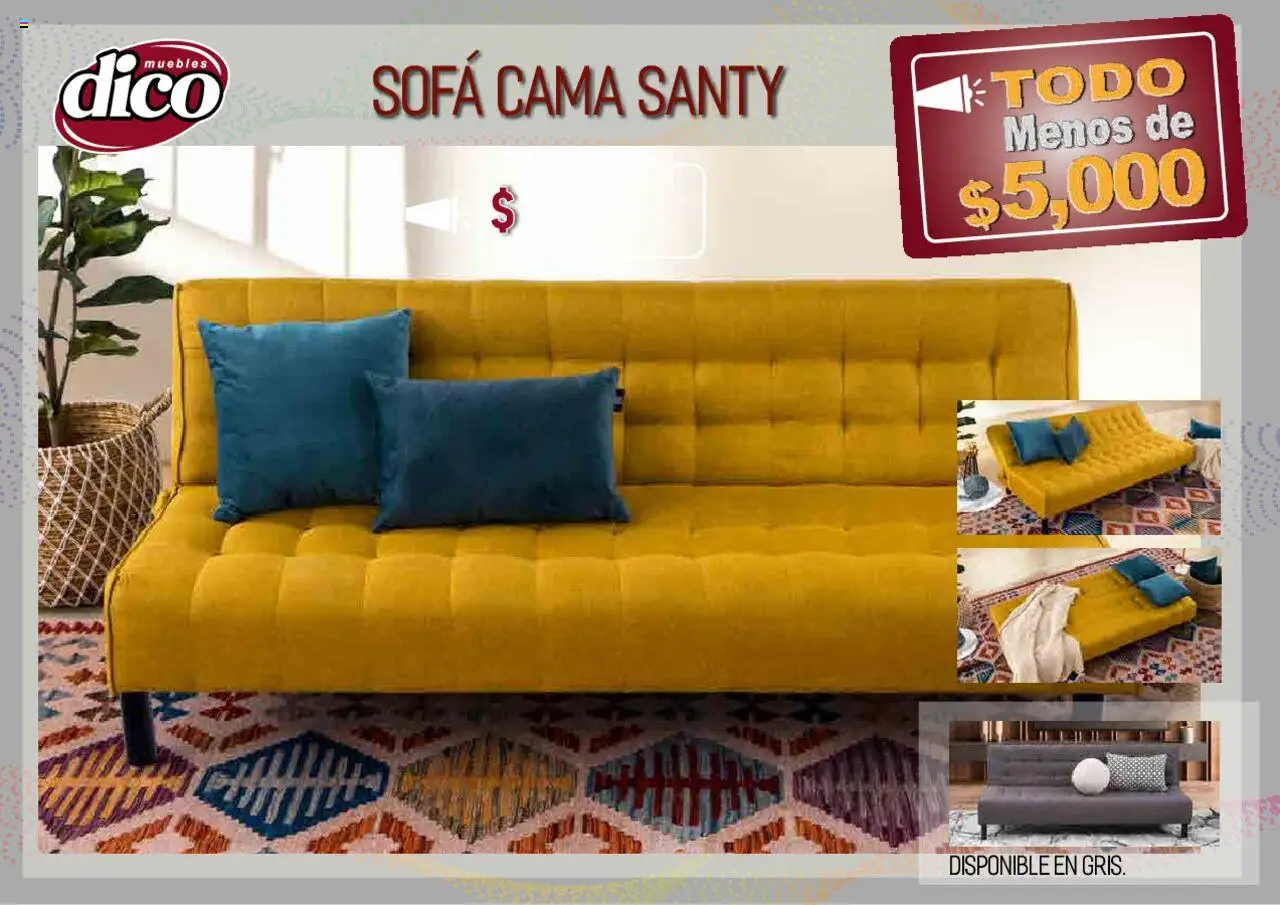 Nuevas ofertas de Muebles Dico válidas en toda la República Mexicana desde el 12.02.2025. ¡Encuentra las mejores ofertas en Muebles Dico catálogo Todo Menos! | Página: 34 | Productos: Sofá, Cama