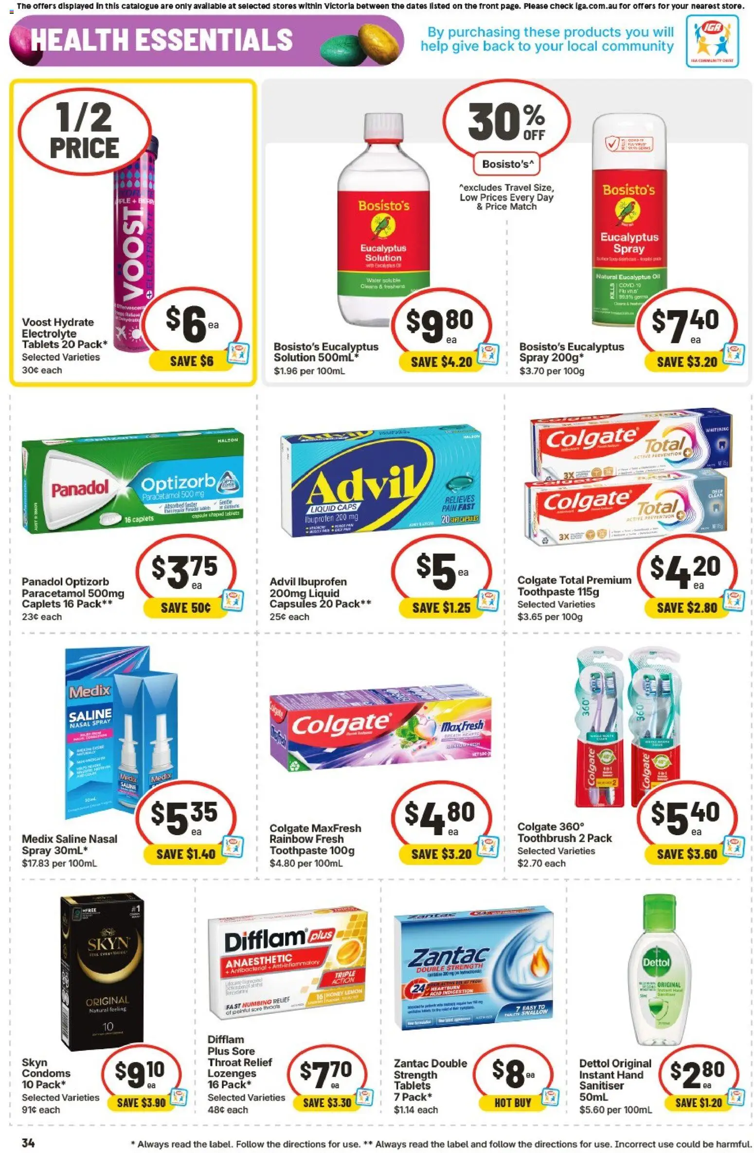 IGA catalogue - valid from 18.03.2026 | Page: 33 | Products: Toothpaste, Lemon, Hand sanitiser, Nasal spray