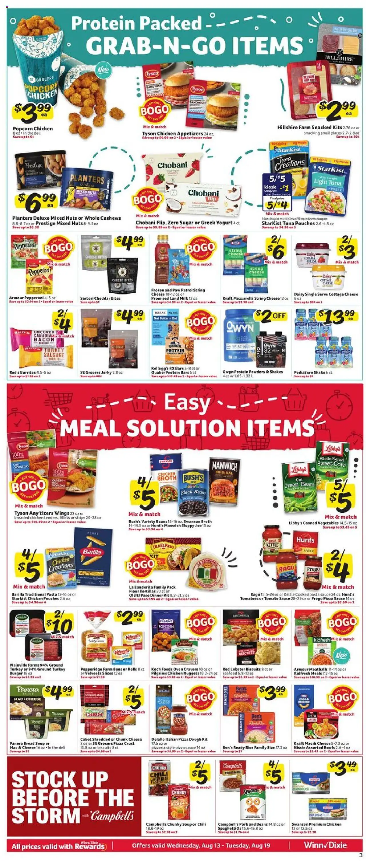 Winn Dixie Weekly Ad - valid from 13.08.2025 | Page: 3 | Products: Pork, Rice, Water, Oven