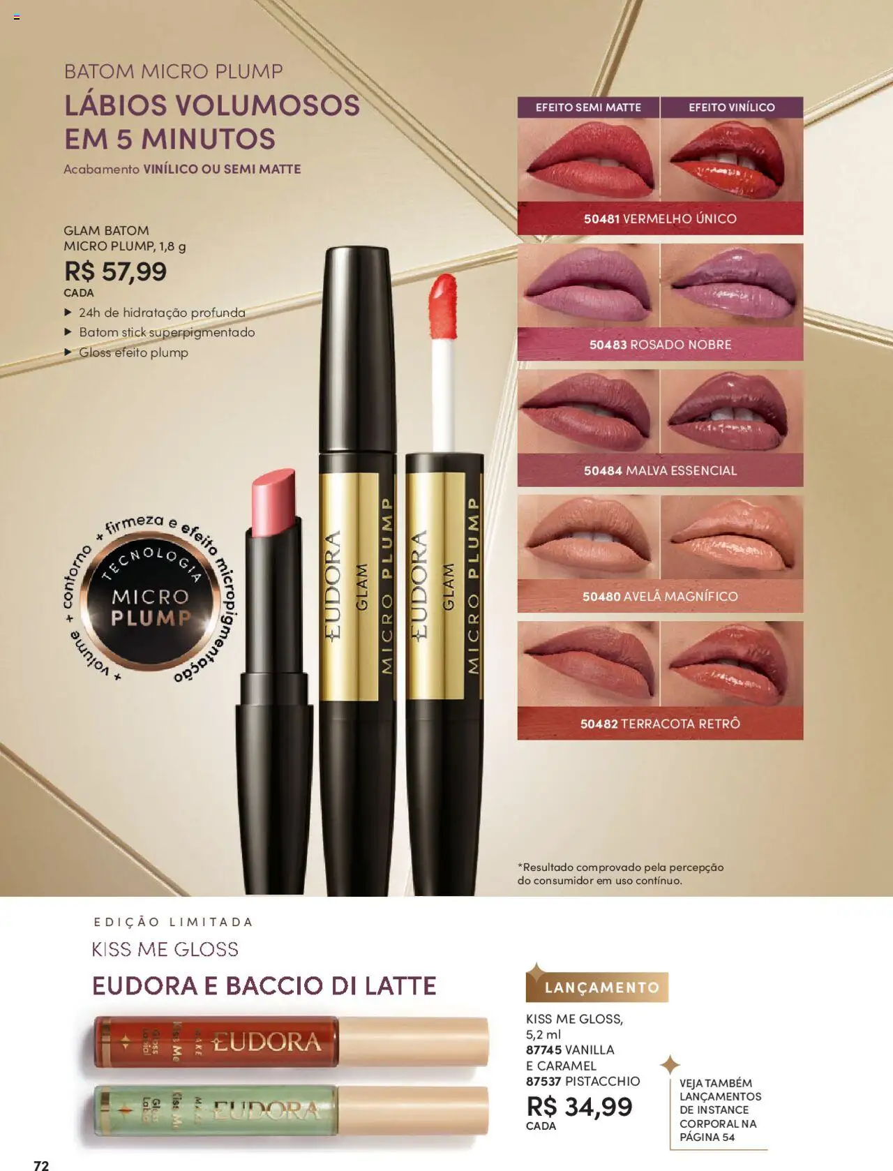 Eudora Folheto - válido de 07.10.2025 | Página: 72 | Produtos: Batom, Avelã