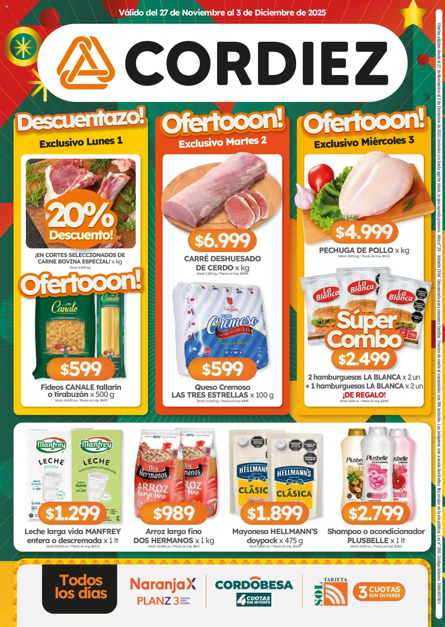 Cordiez ofertas │ válido desde el 27.11.2025 | Página: 12 | Productos: Pollo, Mayonesa, Shampoo, Arroz