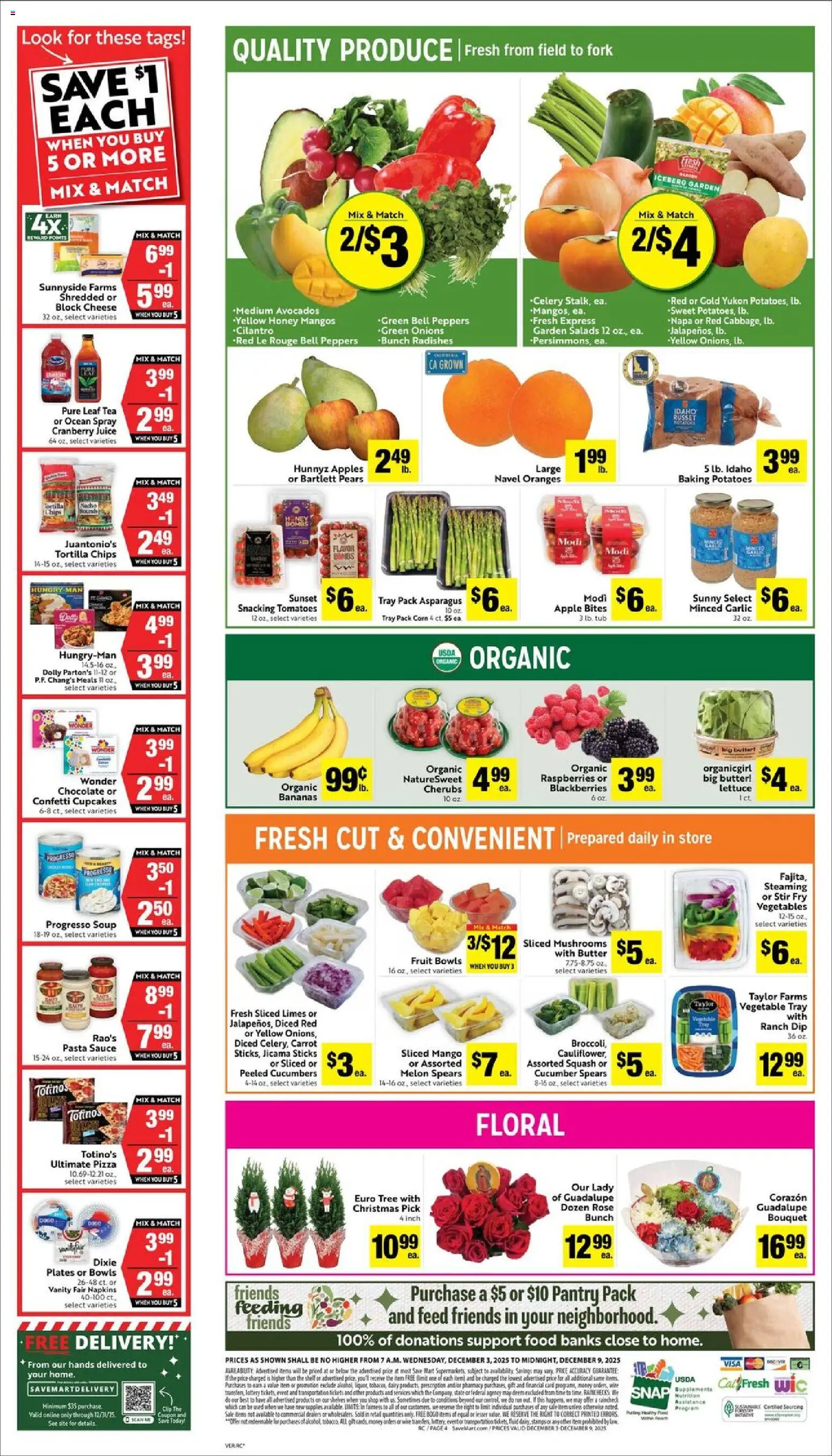 Save Mart Weekly Ad - valid from 03.12.2025 | Page: 4 | Products: Cheese, Chocolate, Chips, Sauce