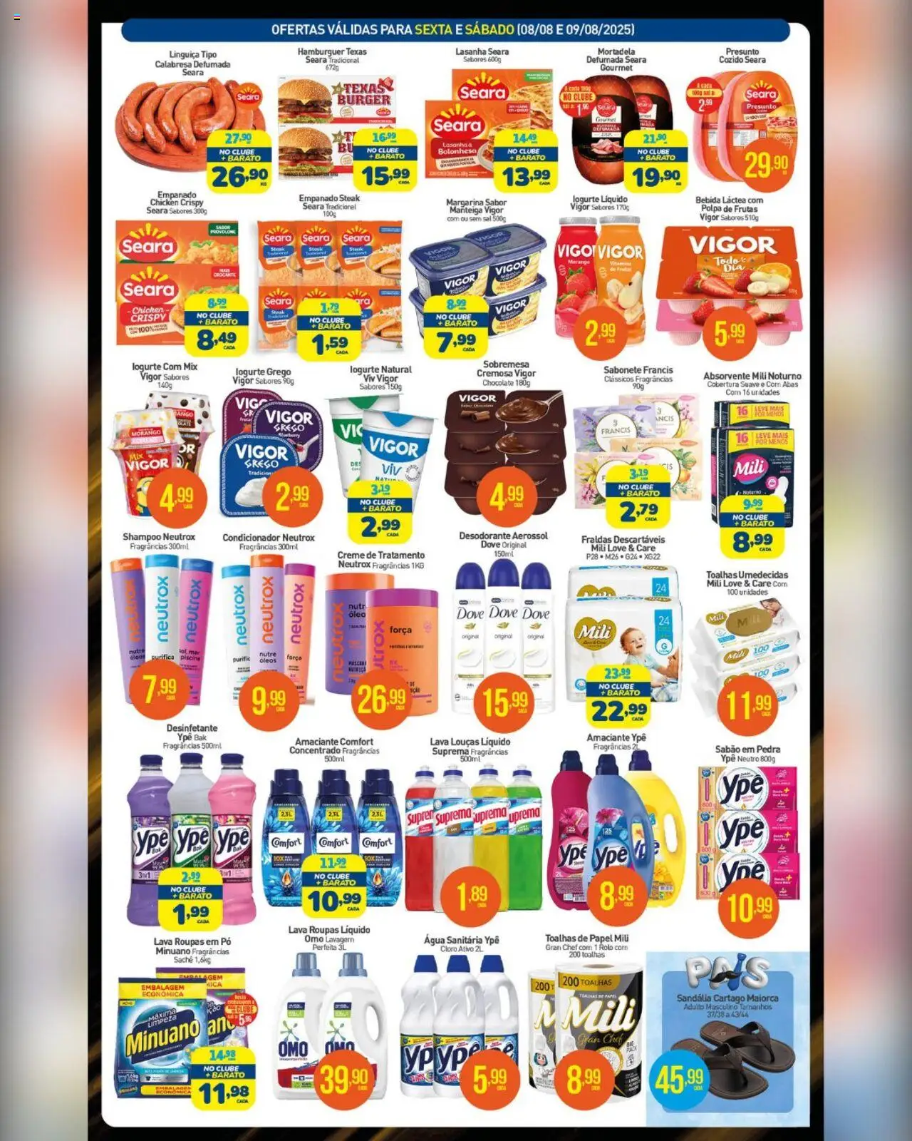 Rede Bom Lugar Folheto - válido de 08.08.2025 | Página: 3 | Produtos: Sabão, Óleo, Lasanha, Absorvente