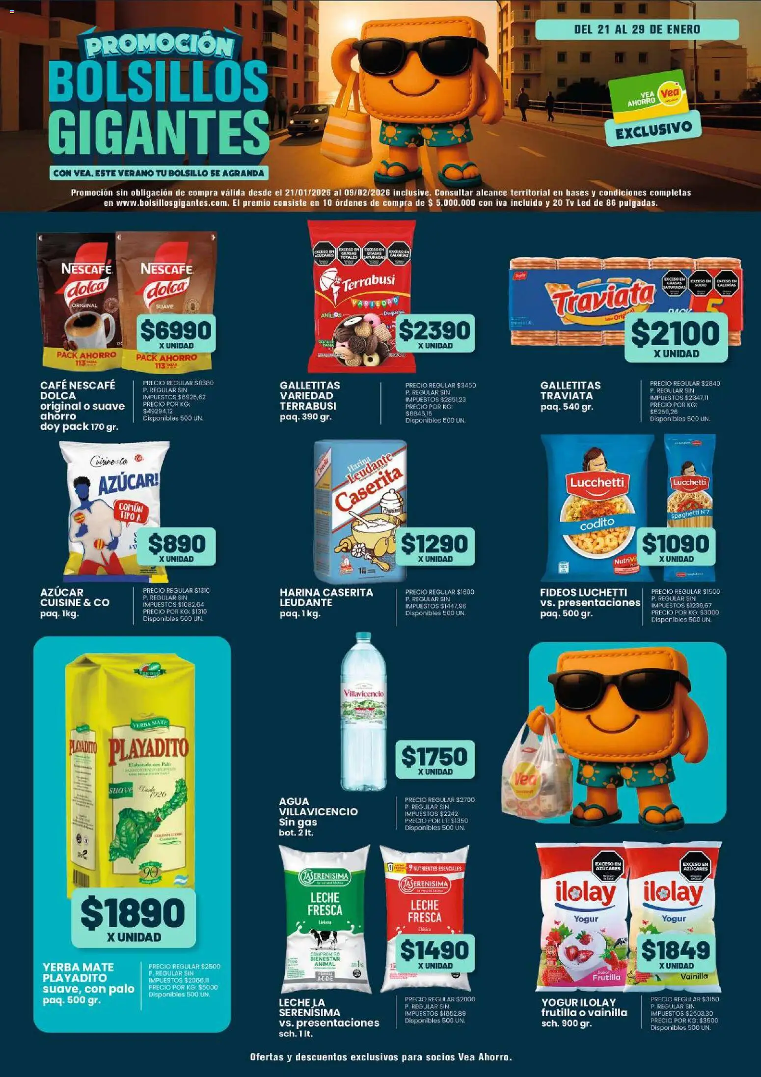 Vea - Folleto Nacional Vea Bolsillos Gigantes │ válido desde el 21.01.2026 | Página: 2 | Productos: Yerba, Agua, Leche, Yogur