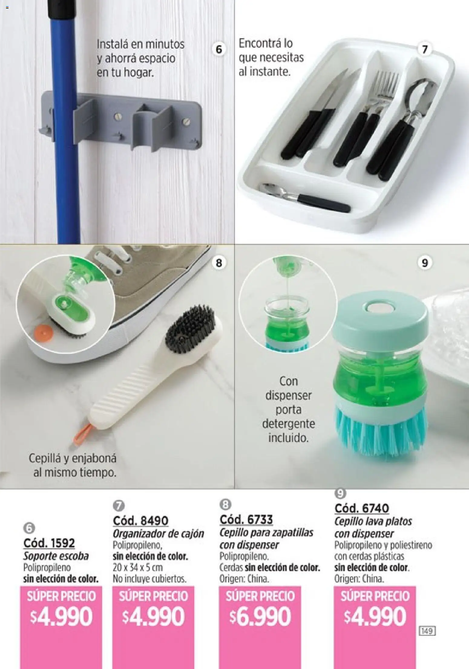 Catálogo Amodil Campaña 4 │ válido desde el 01.03.2026 | Página: 149 | Productos: Organizador, Cepillo, Escoba, Zapatillas